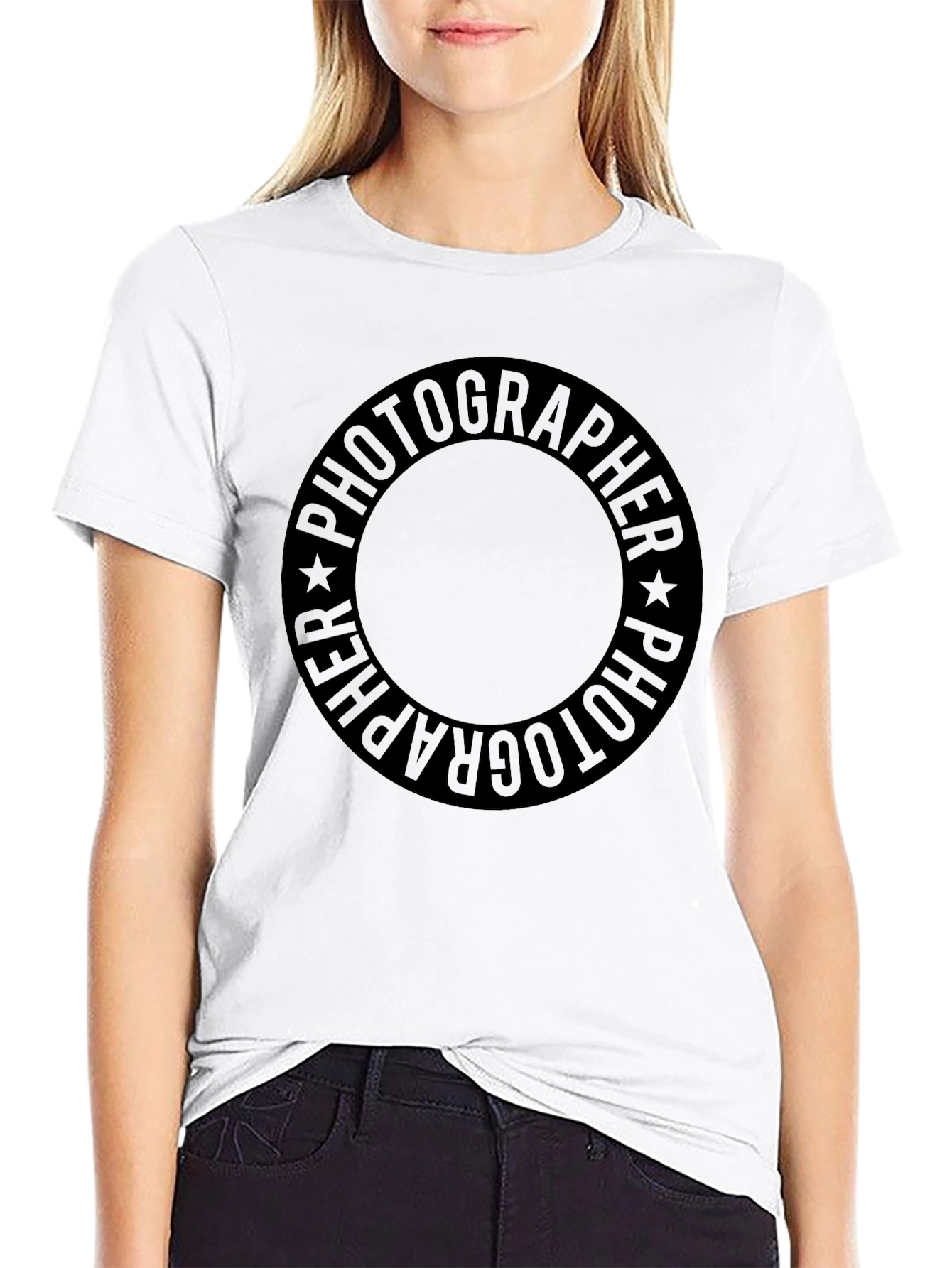 Photographer Circle Graphic Black T-Shirt