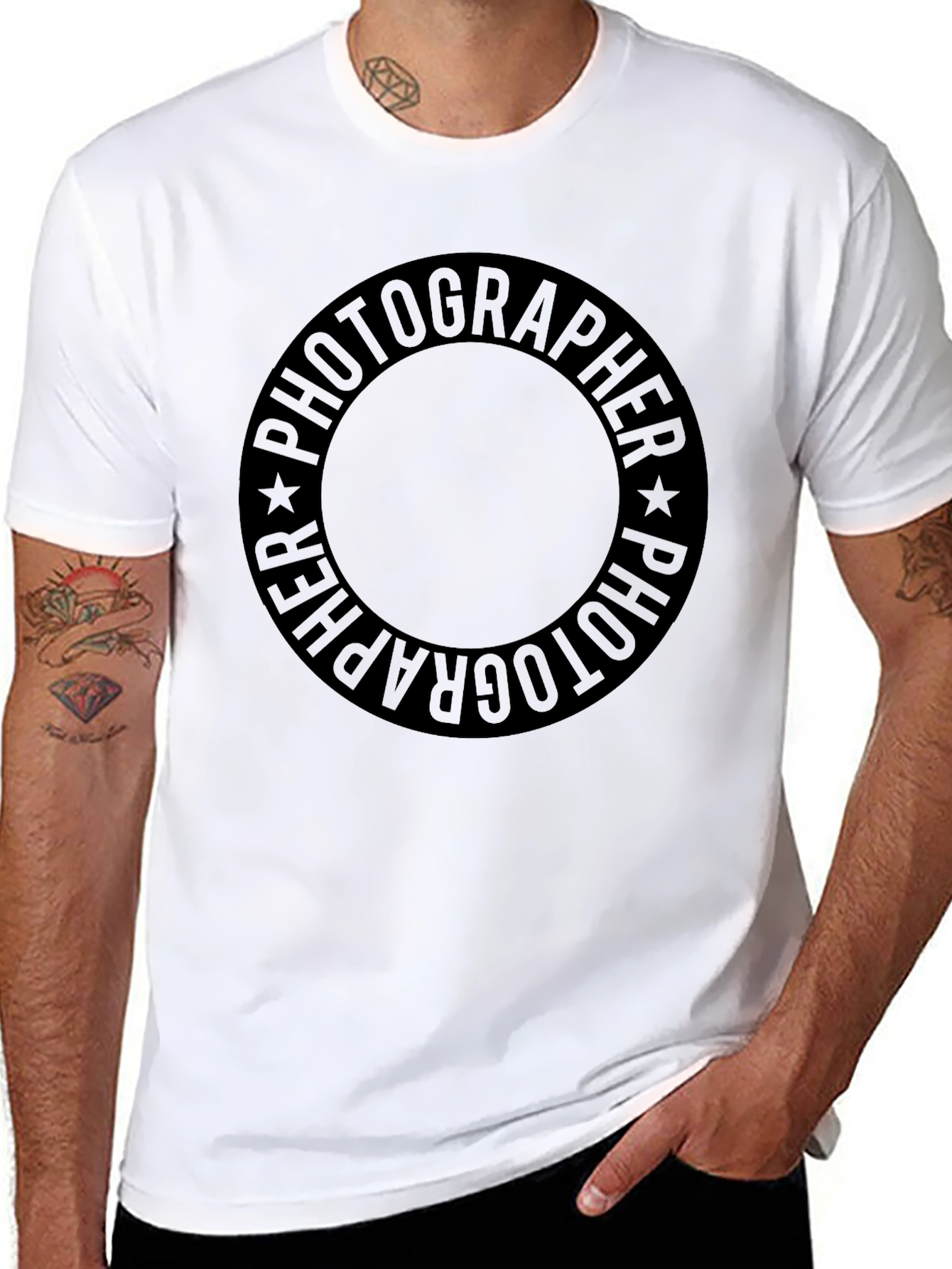 Photographer Circle Graphic Black T-Shirt