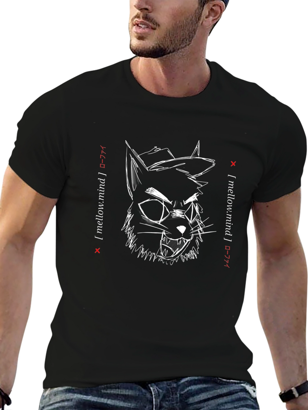 Mellow Mind Graphic Tee - Cool Cat T-Shirt