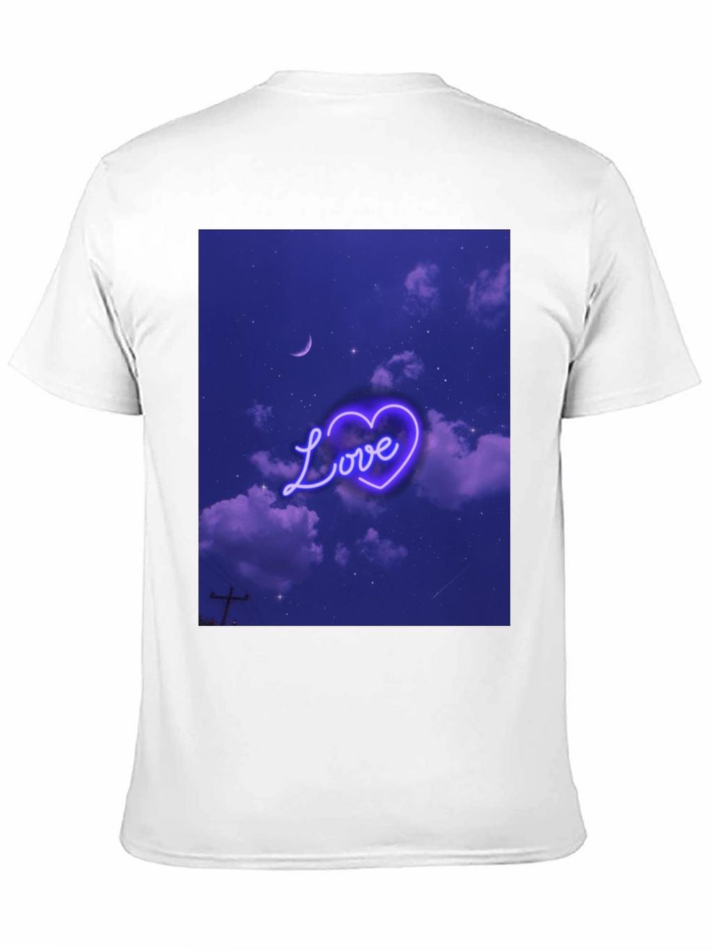 Love Heart Sky Graphic Tee - Black
