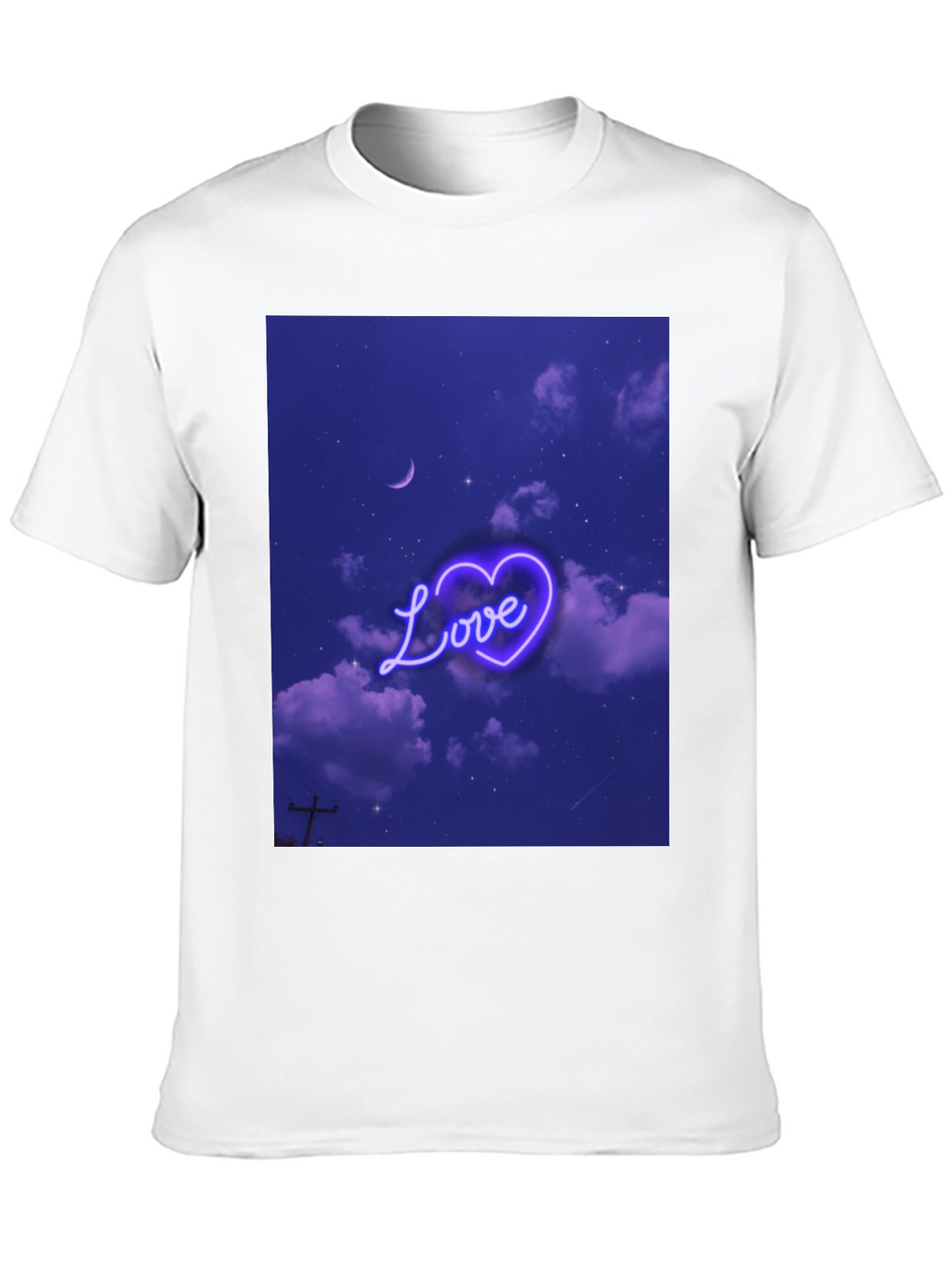 Love Heart Sky Graphic Tee - Black