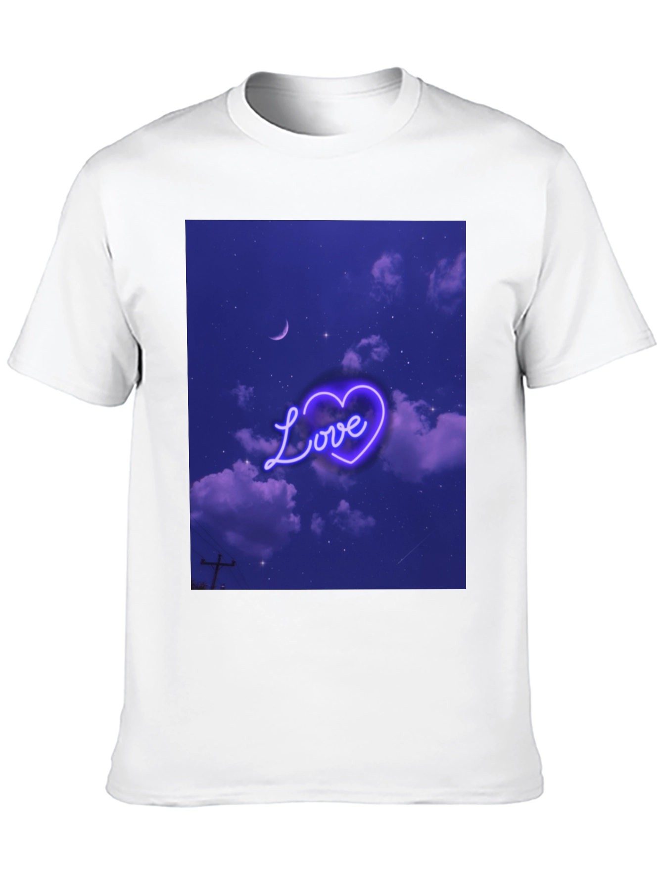 Love Heart Sky Graphic Tee - Black