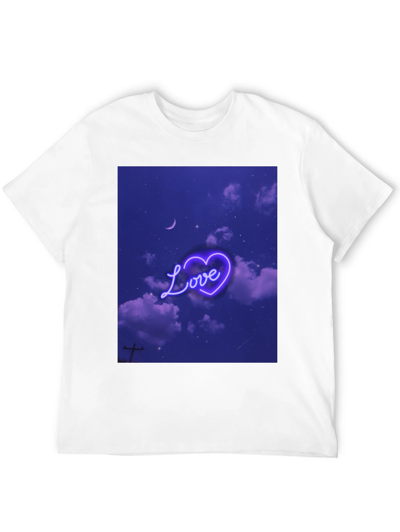 Love Heart Sky Graphic Tee - Black