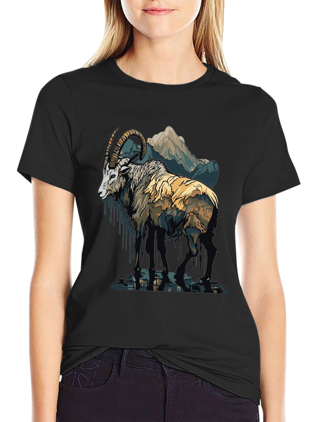 Mountain Ram Graphic Tee - Nature Inspired Design