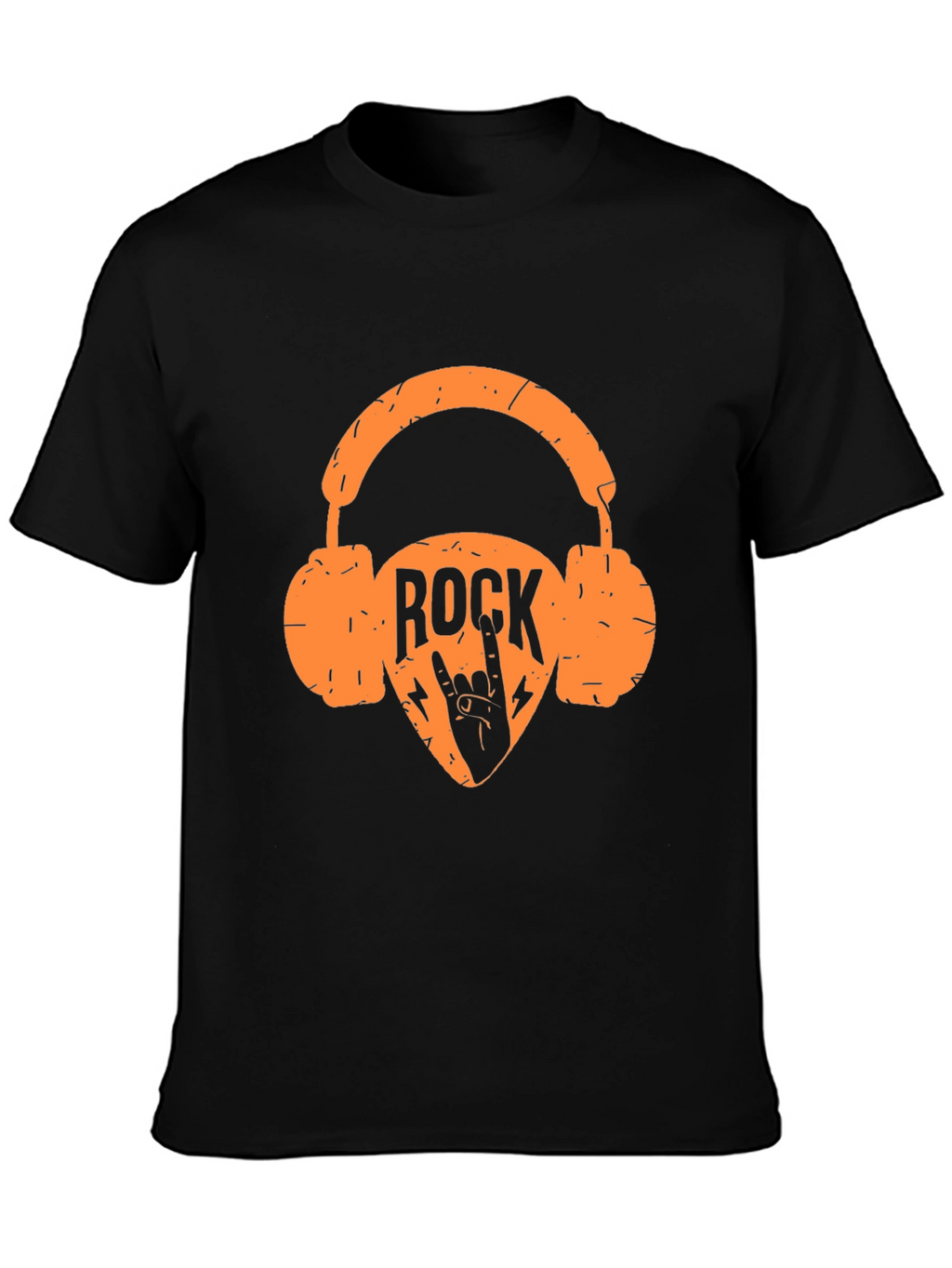 Rock Music Headphones Graphic Tee - Black T-Shirt