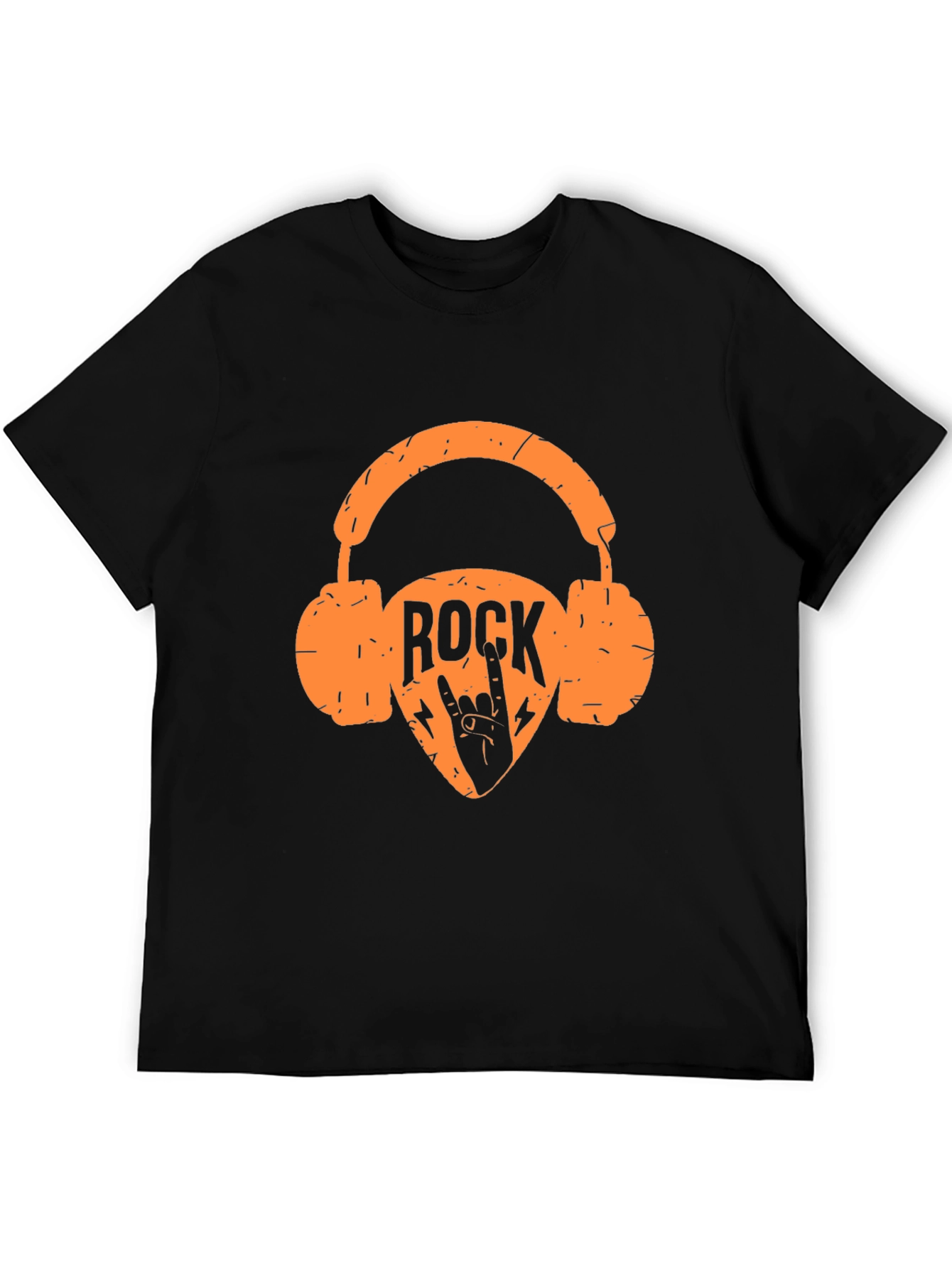 Rock Music Headphones Graphic Tee - Black T-Shirt