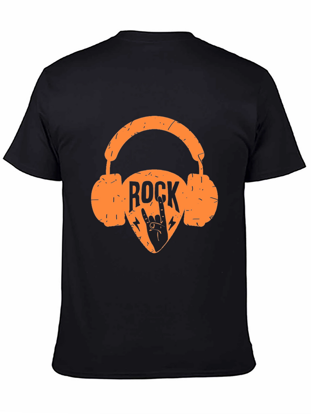 Rock Music Headphones Graphic Tee - Black T-Shirt