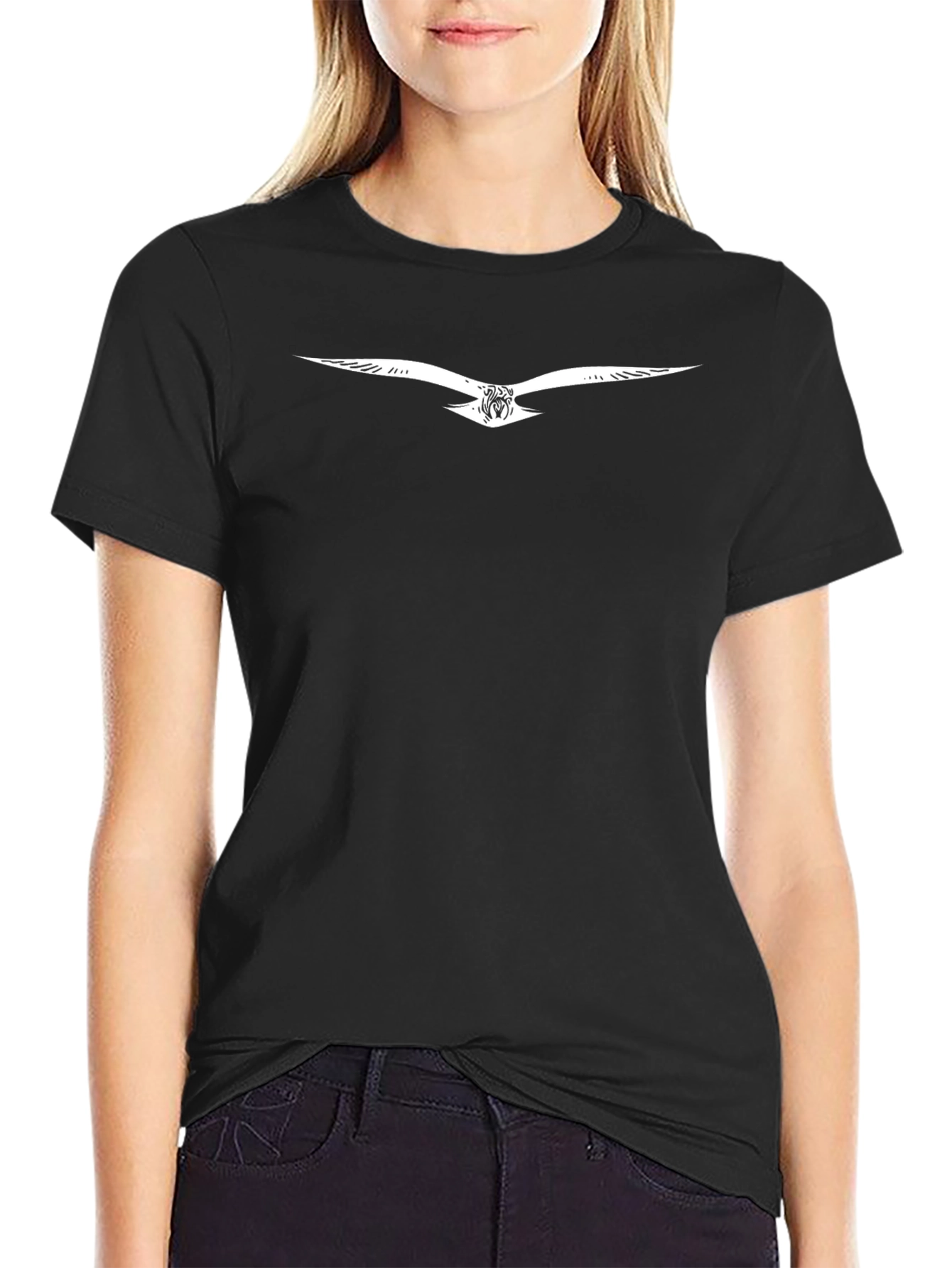 Stylish Black T-Shirt with Eagle Graphic Print