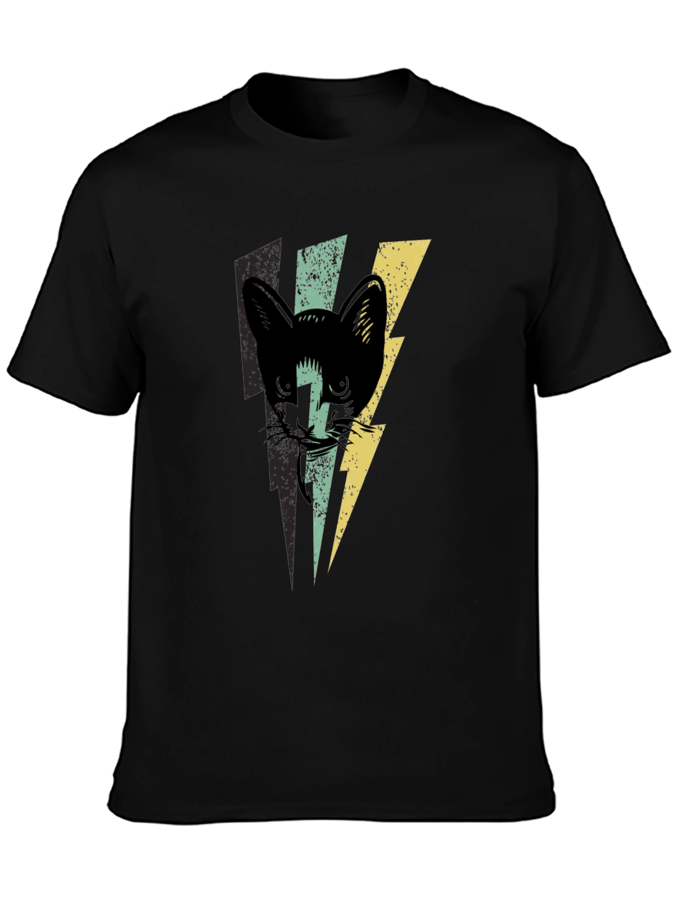 Cat Lightning Bolt Graphic T-Shirt