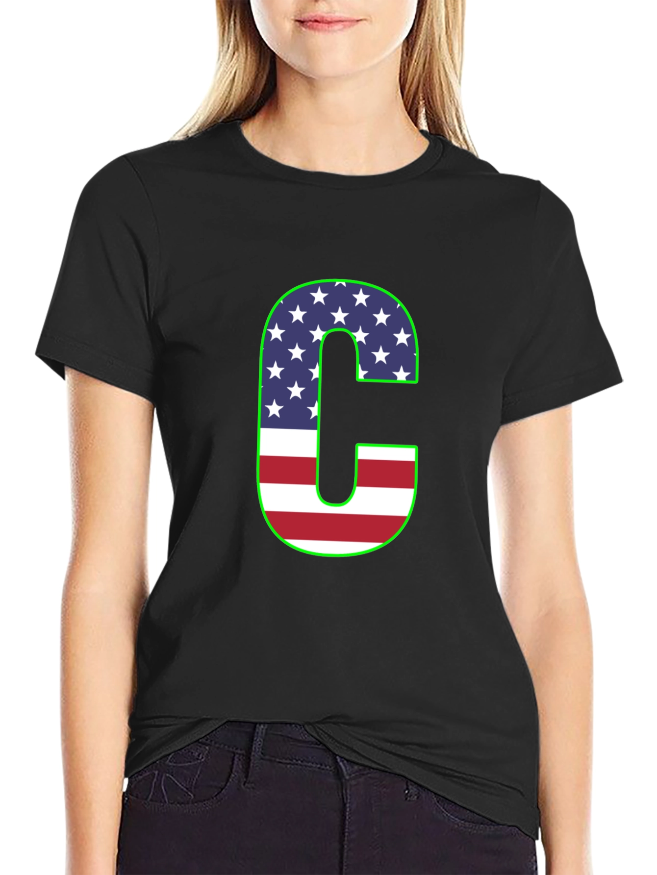 Letter C USA Flag T-Shirt - Patriotic Pride!