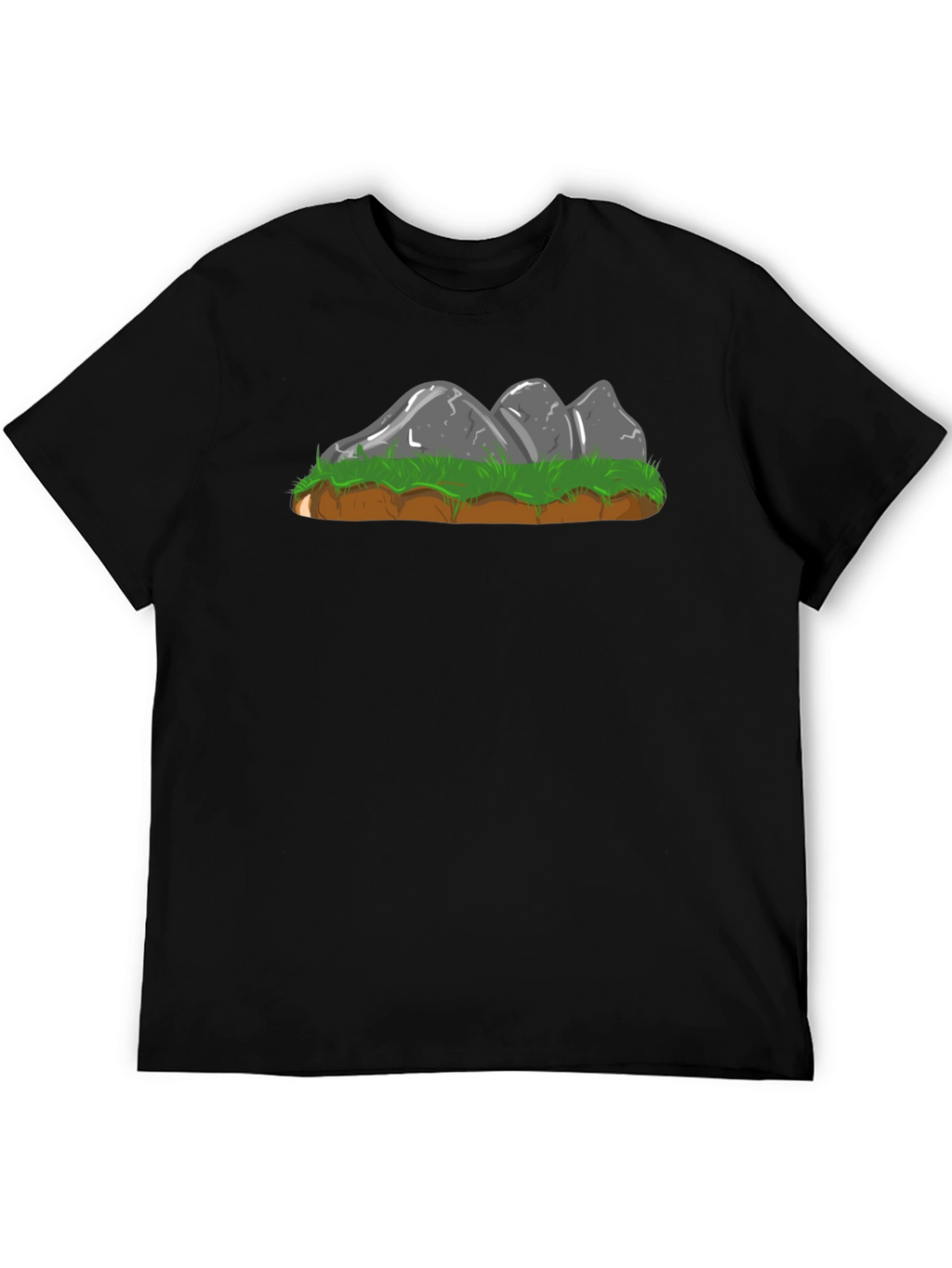 Cartoon Rock Formation Graphic Tee - Black