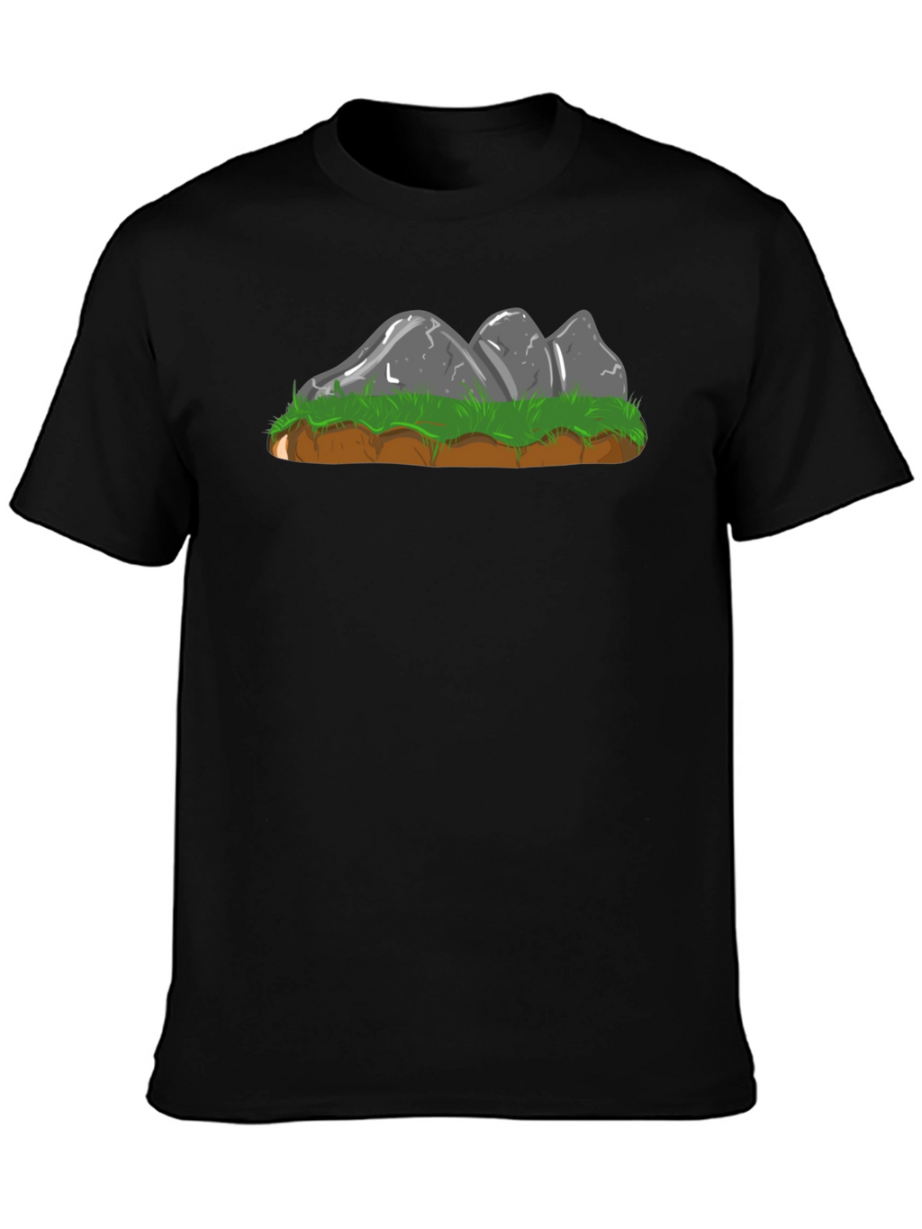 Cartoon Rock Formation Graphic Tee - Black