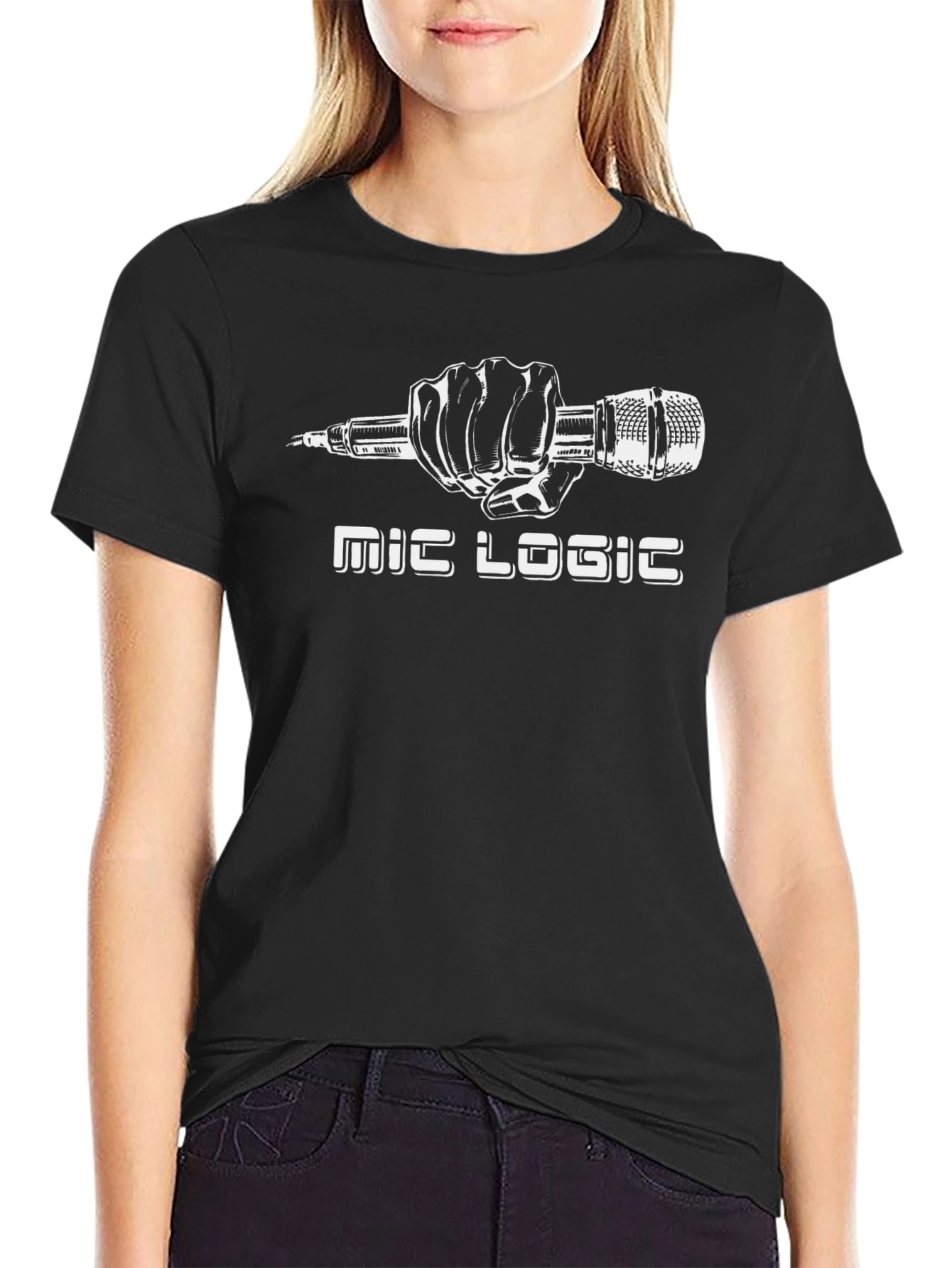 Mic Logic Black T-Shirt - Graphic Tee