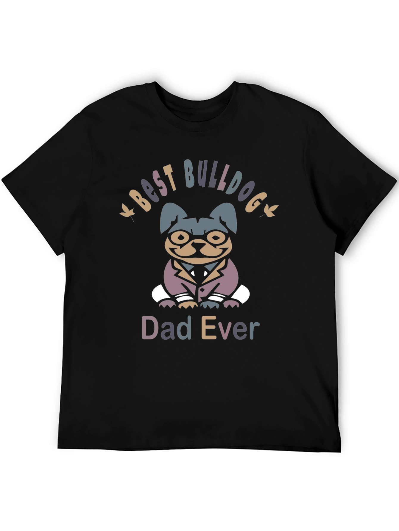 Best Bulldog Dad Ever Black Graphic Tee