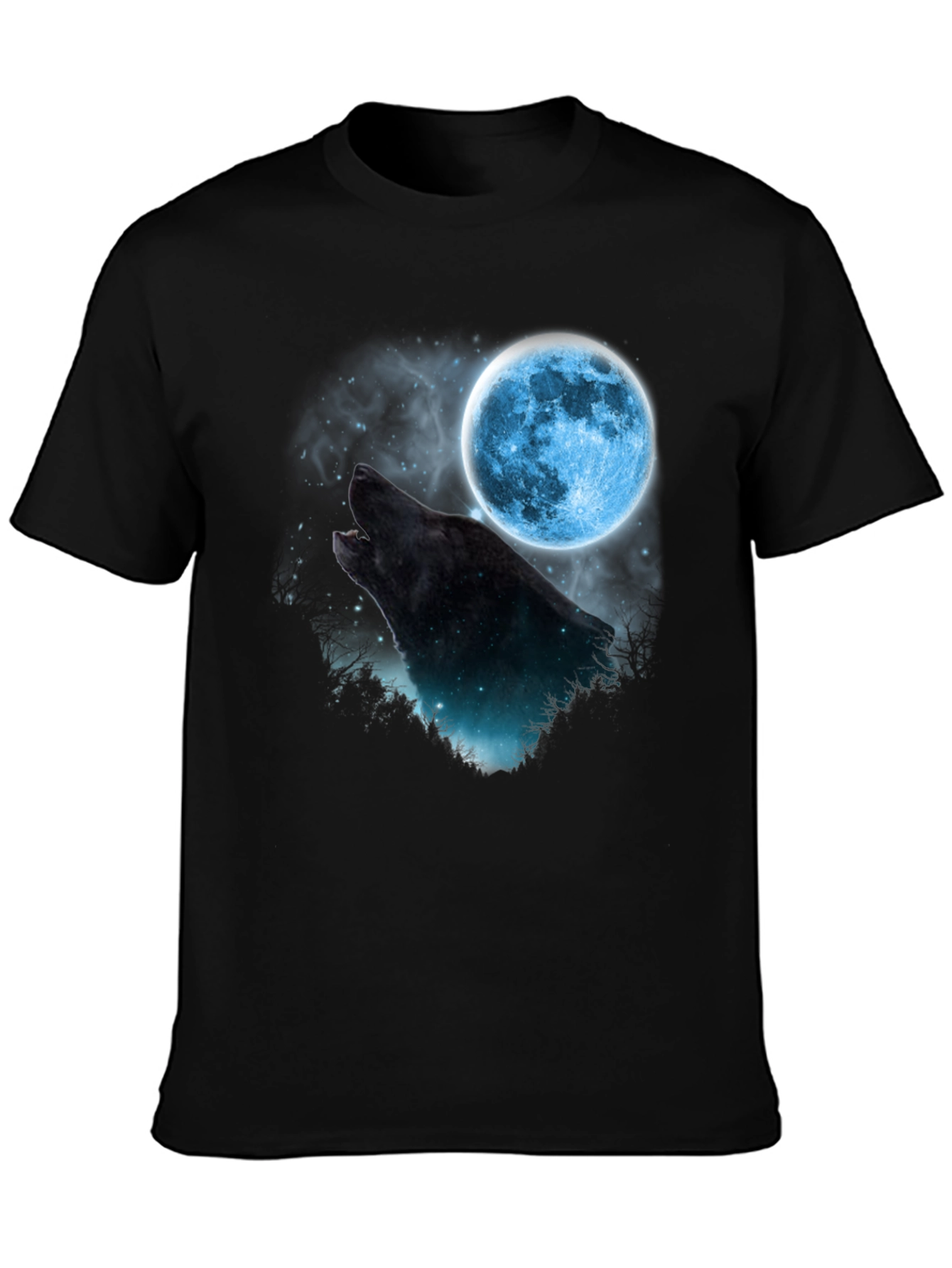 Wolf Moon Graphic T-Shirt - Black