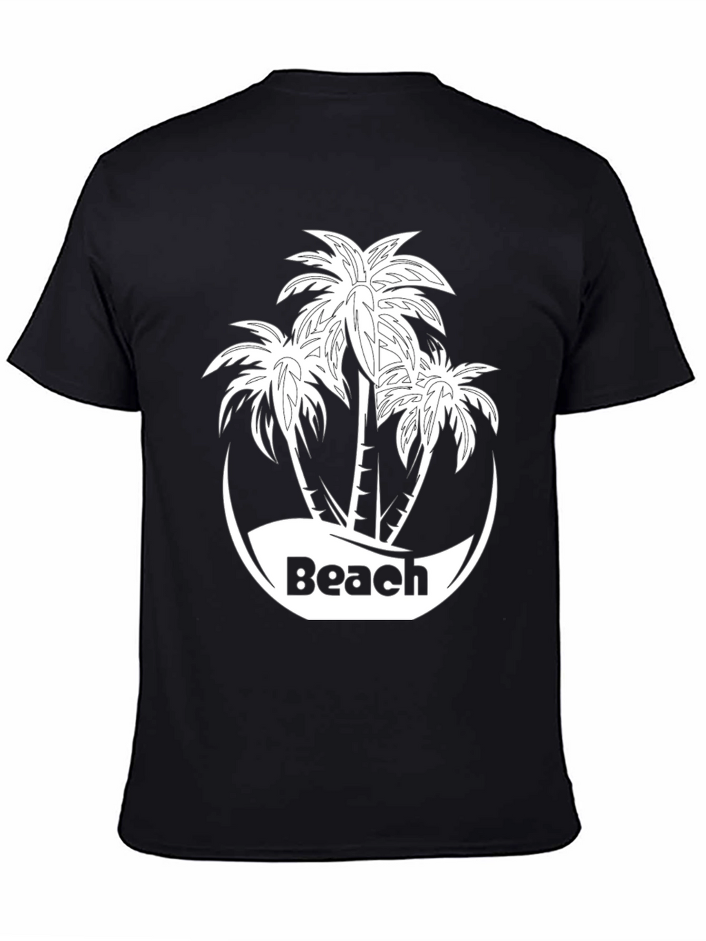 Black Beach Palm Tree T-Shirt