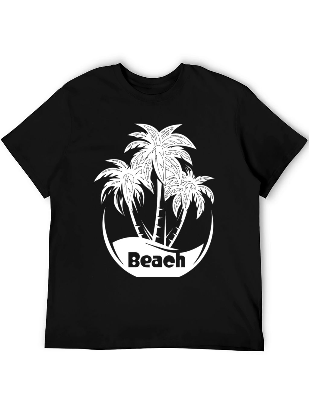 Black Beach Palm Tree T-Shirt