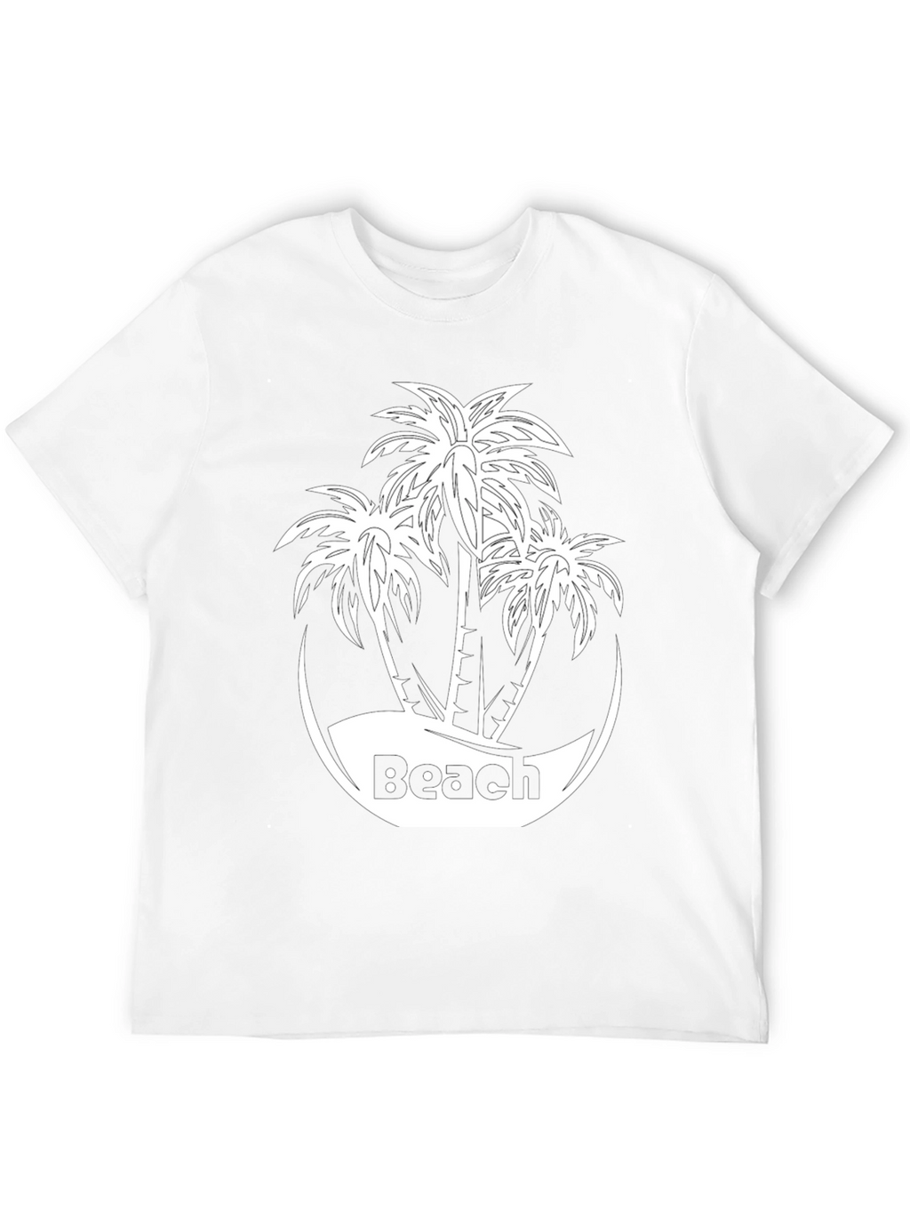Black Beach Palm Tree T-Shirt