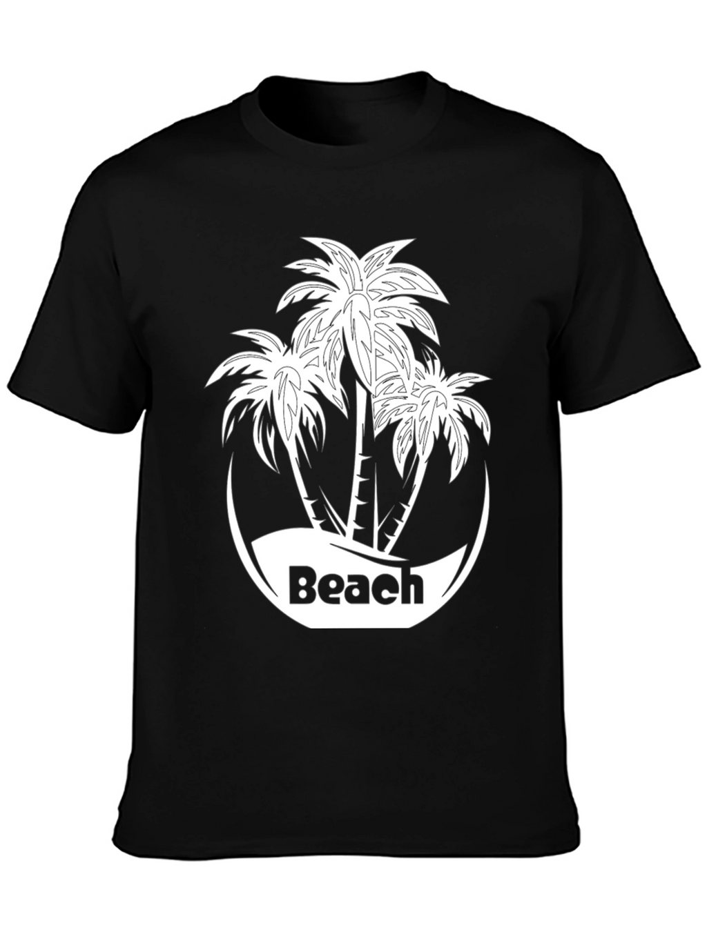 Black Beach Palm Tree T-Shirt