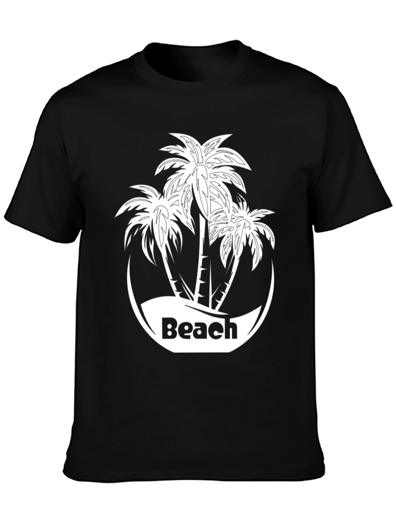 Black Beach Palm Tree T-Shirt