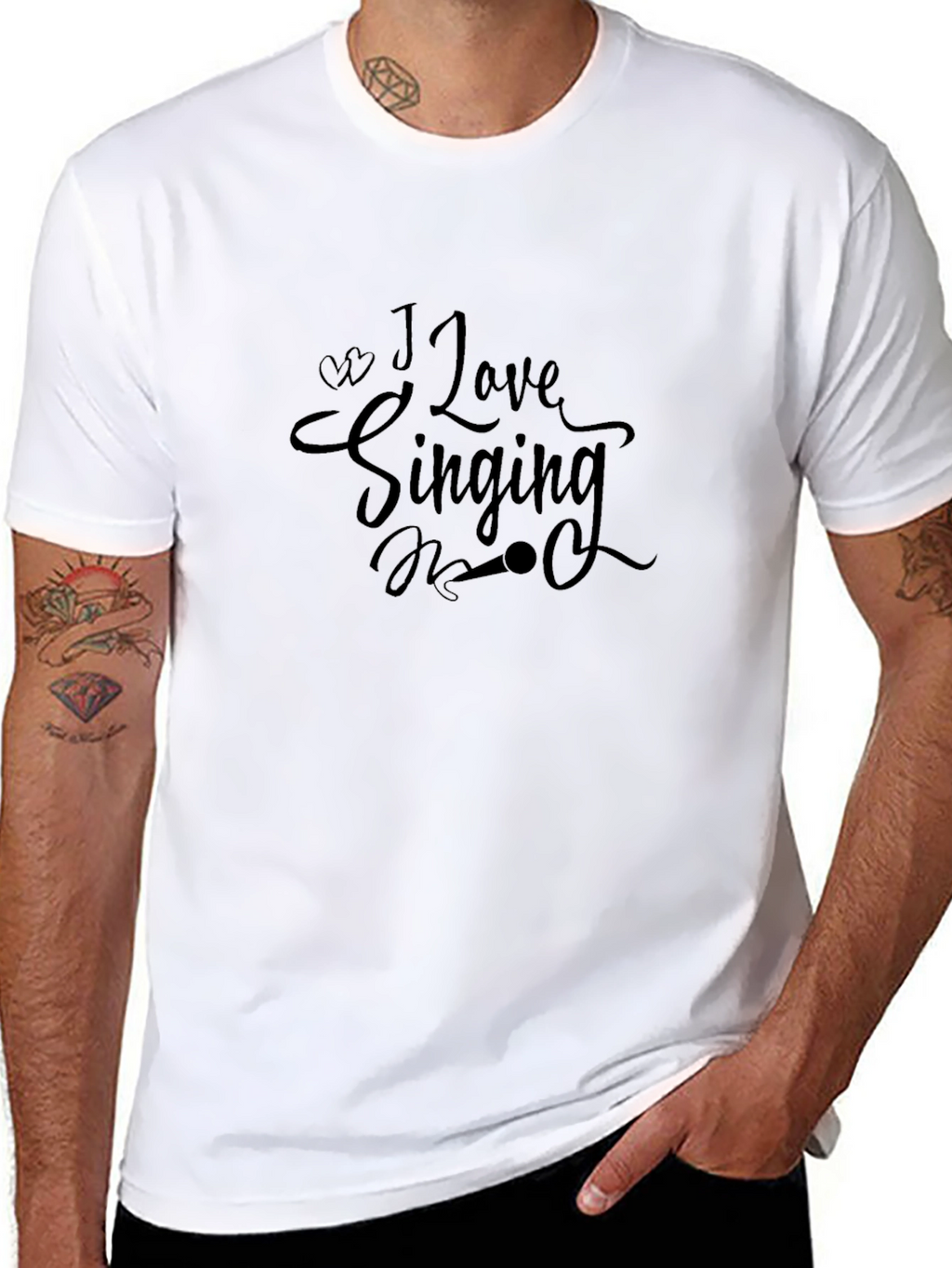 I Love Singing Black T-Shirt - Music Lovers Tee