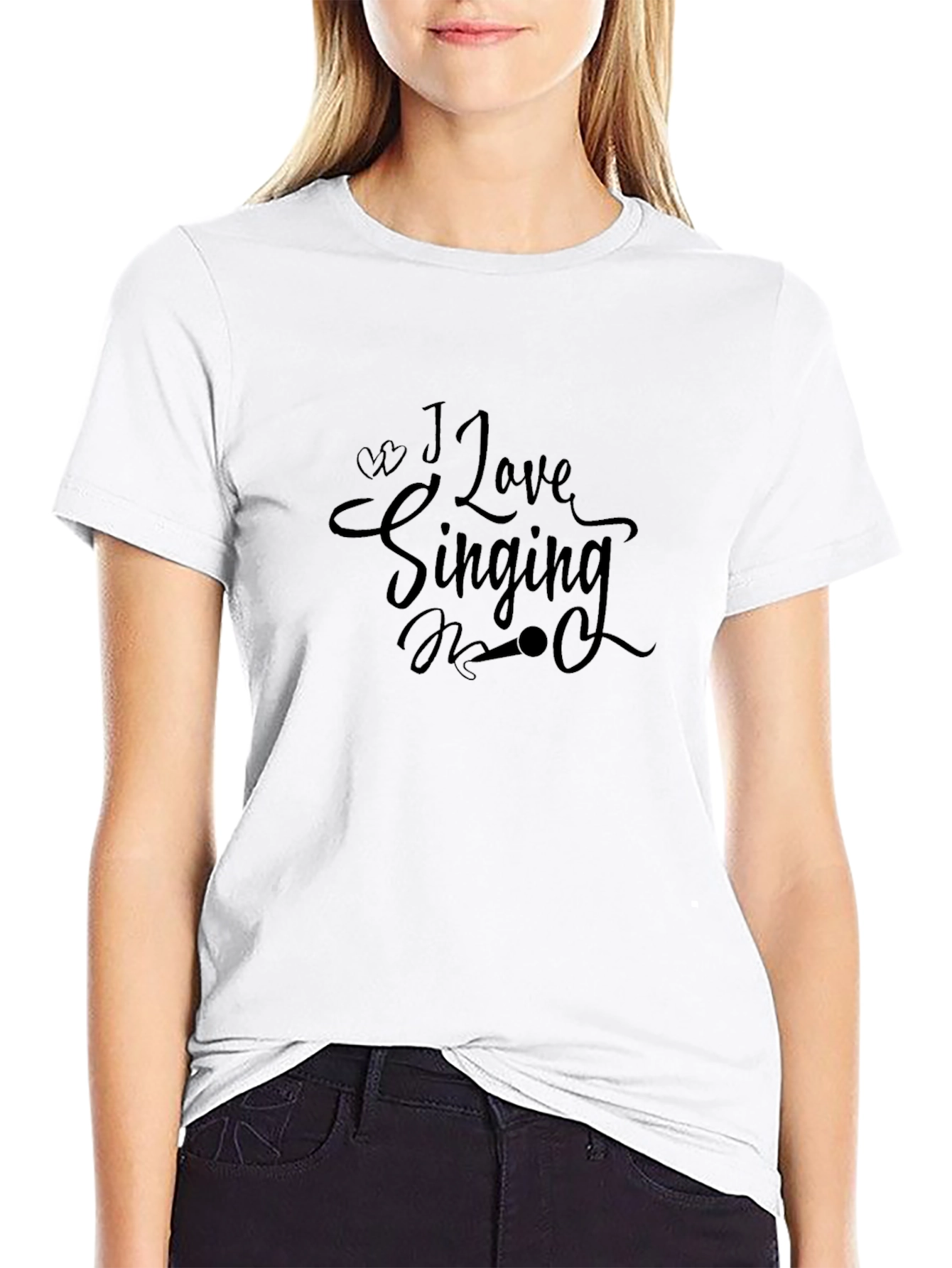 I Love Singing Black T-Shirt - Music Lovers Tee