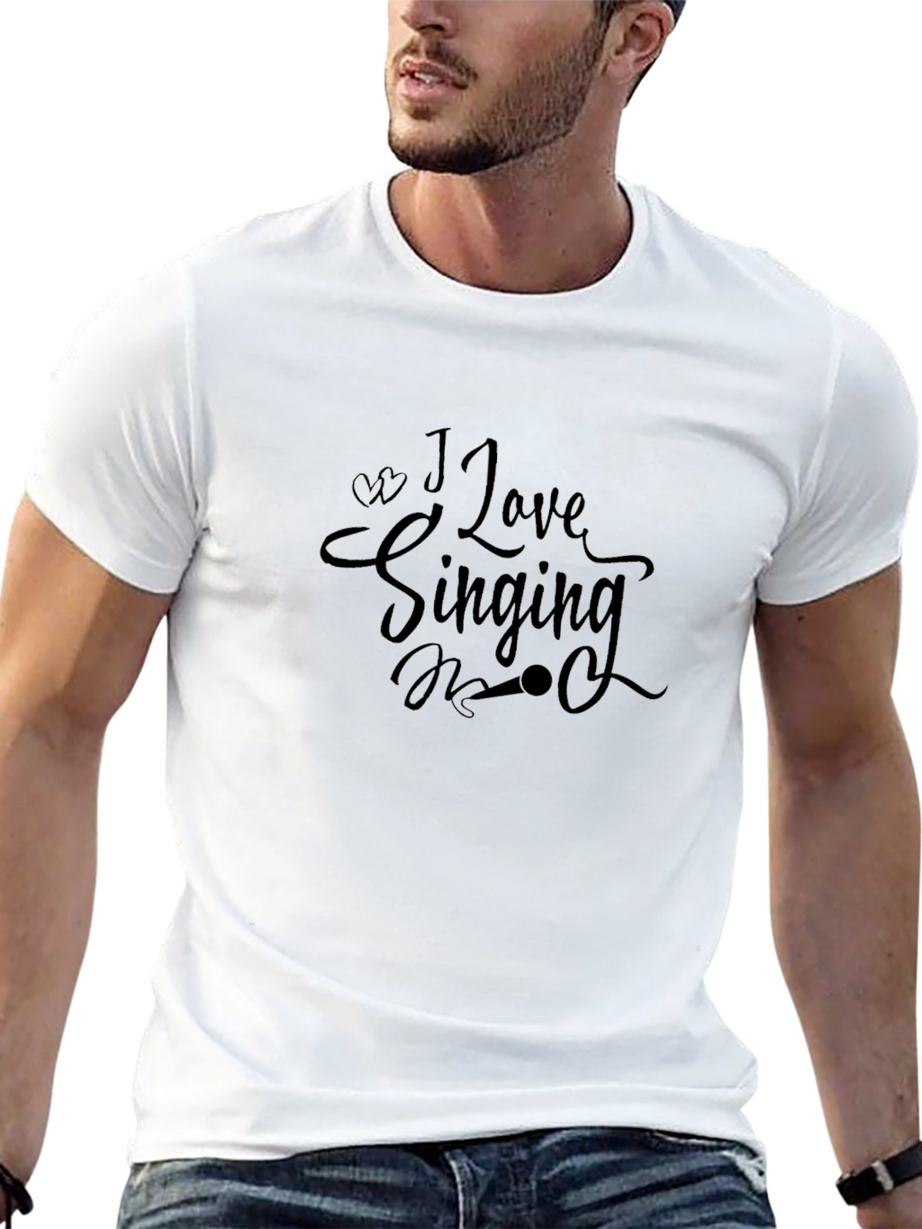 I Love Singing Black T-Shirt - Music Lovers Tee