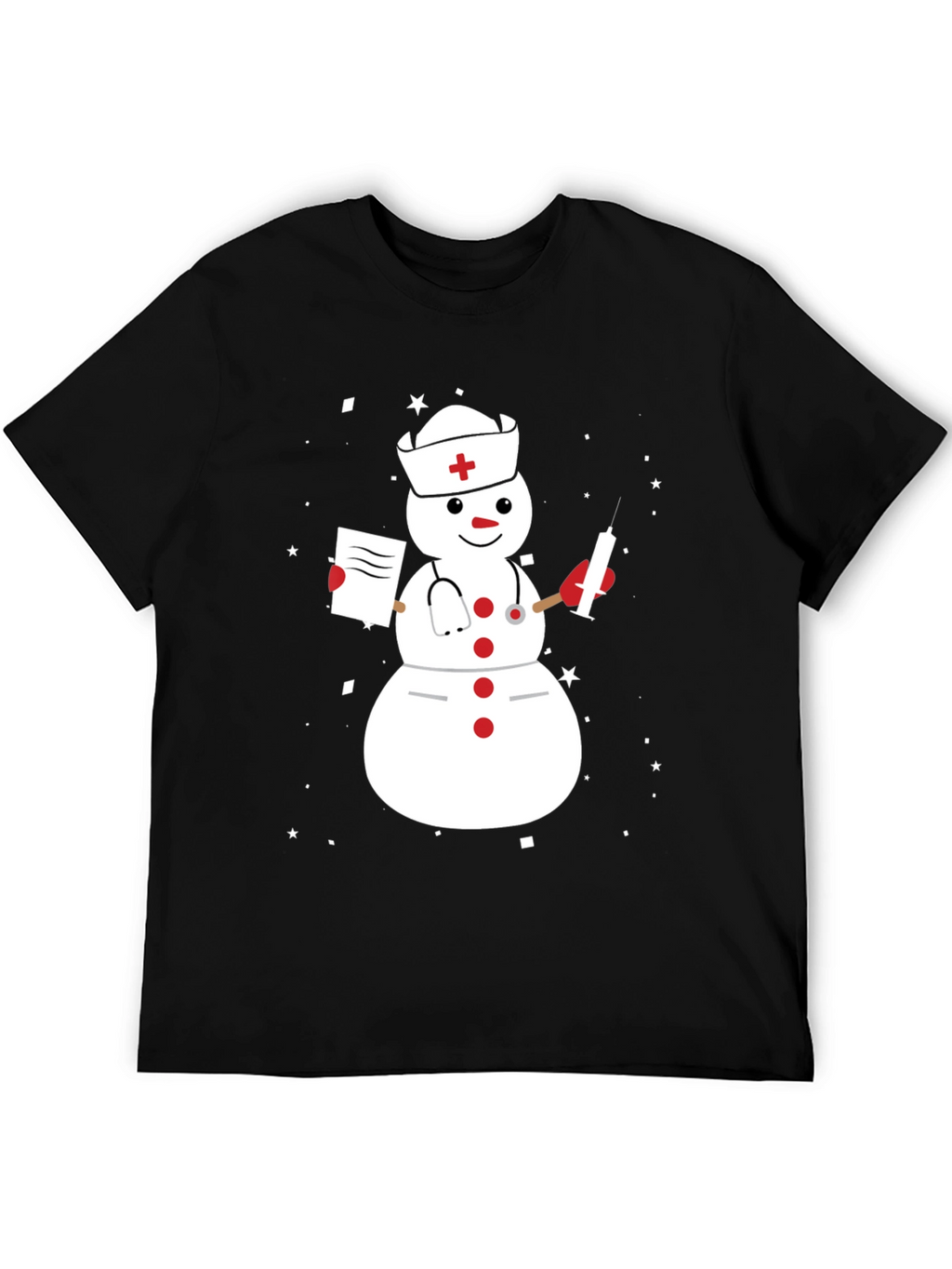 Nurse Snowman Graphic T-Shirt