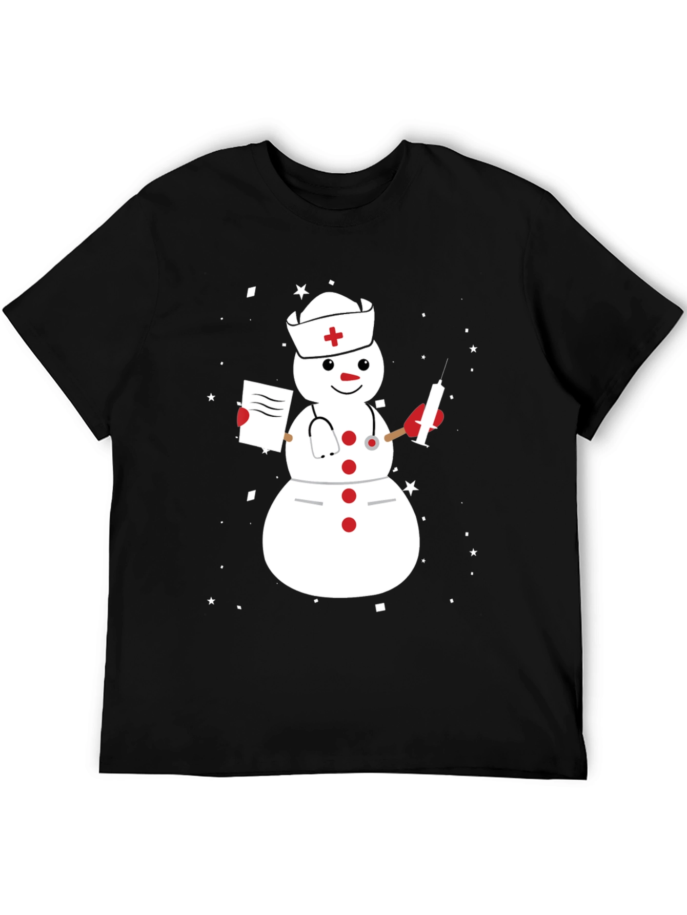 Nurse Snowman Graphic T-Shirt
