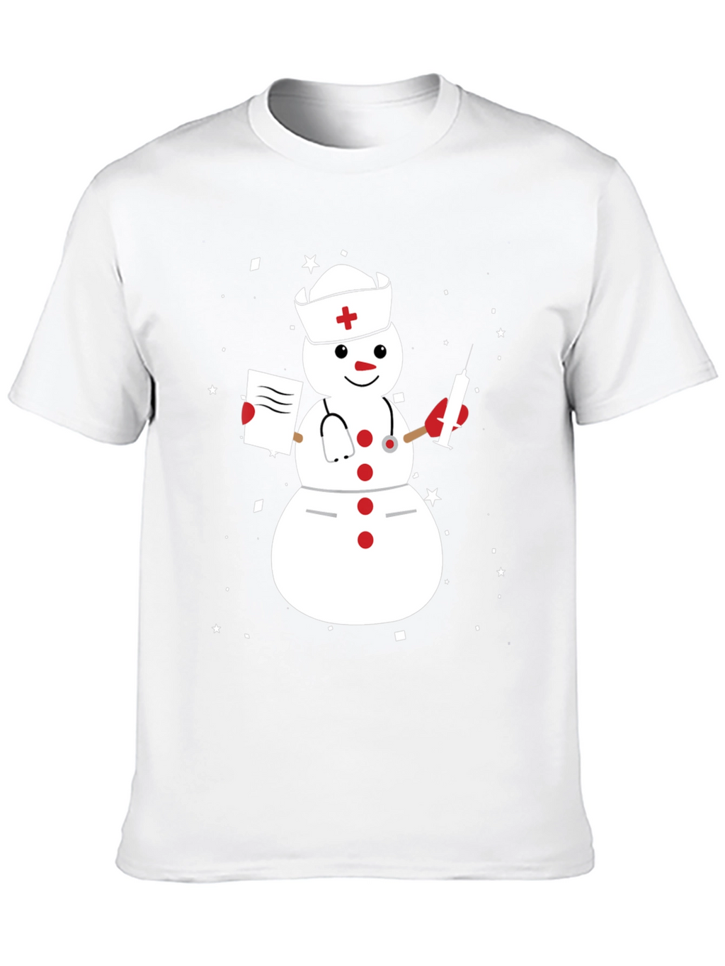 Nurse Snowman Graphic T-Shirt