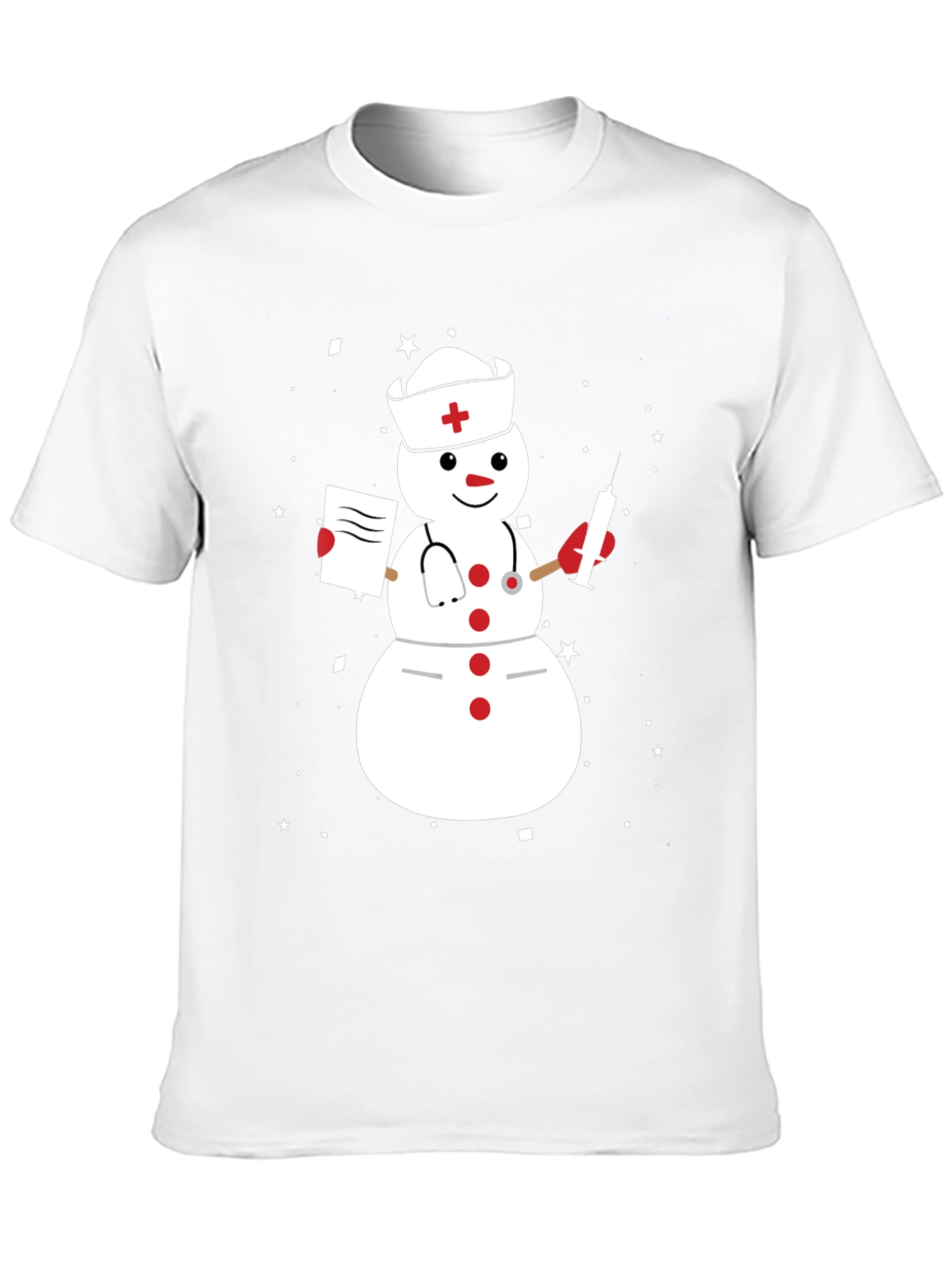 Nurse Snowman Graphic T-Shirt