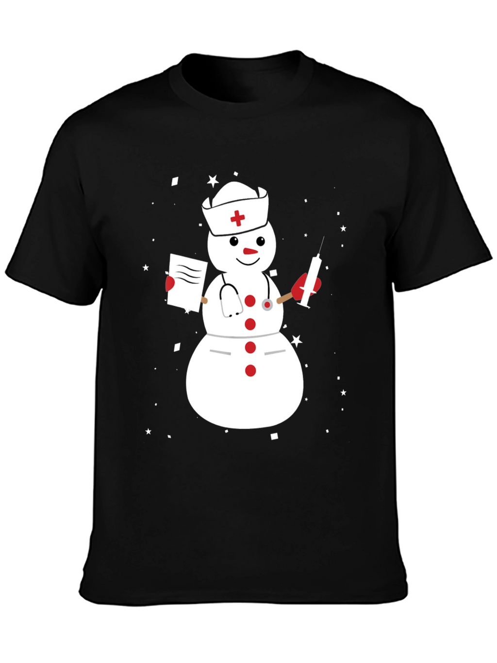 Nurse Snowman Graphic T-Shirt