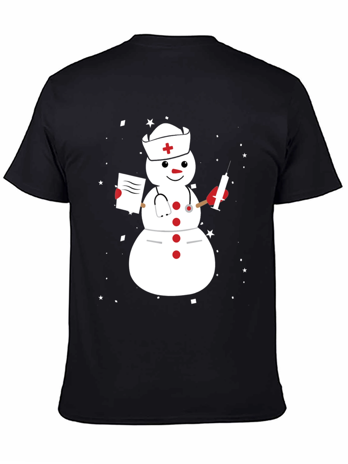 Nurse Snowman Graphic T-Shirt