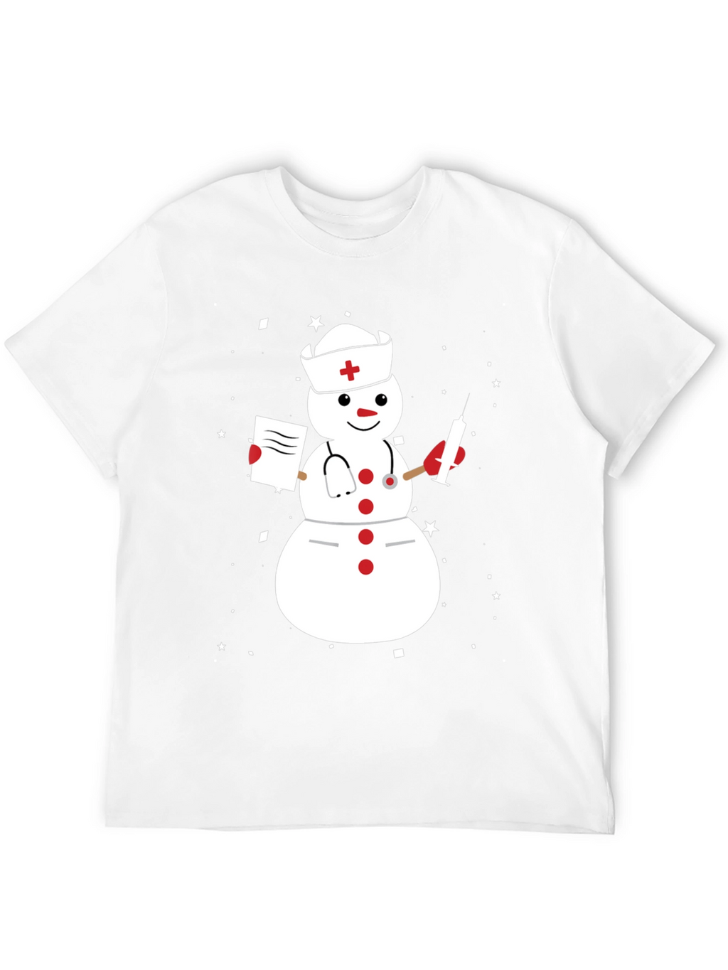 Nurse Snowman Graphic T-Shirt