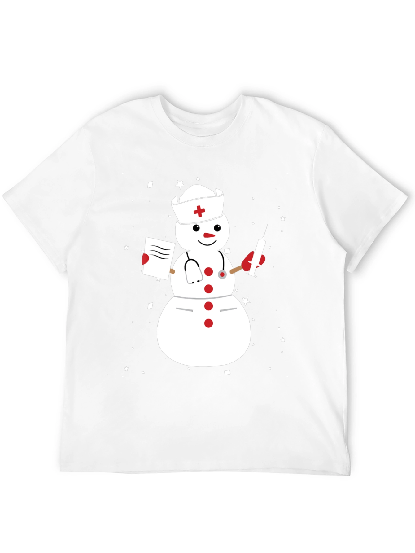 Nurse Snowman Graphic T-Shirt