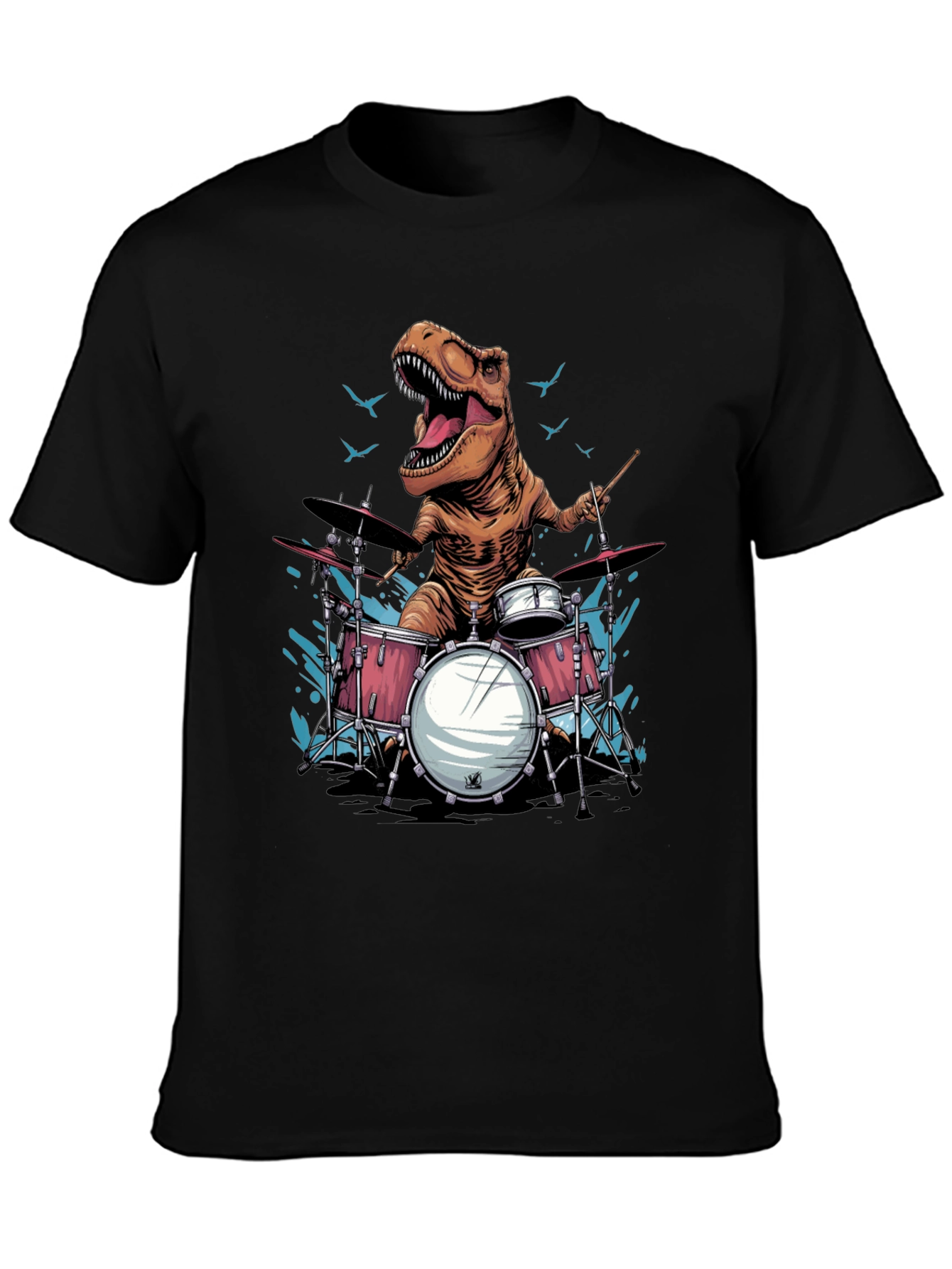 Dino Drummer T-Shirt - Rock and Roar!