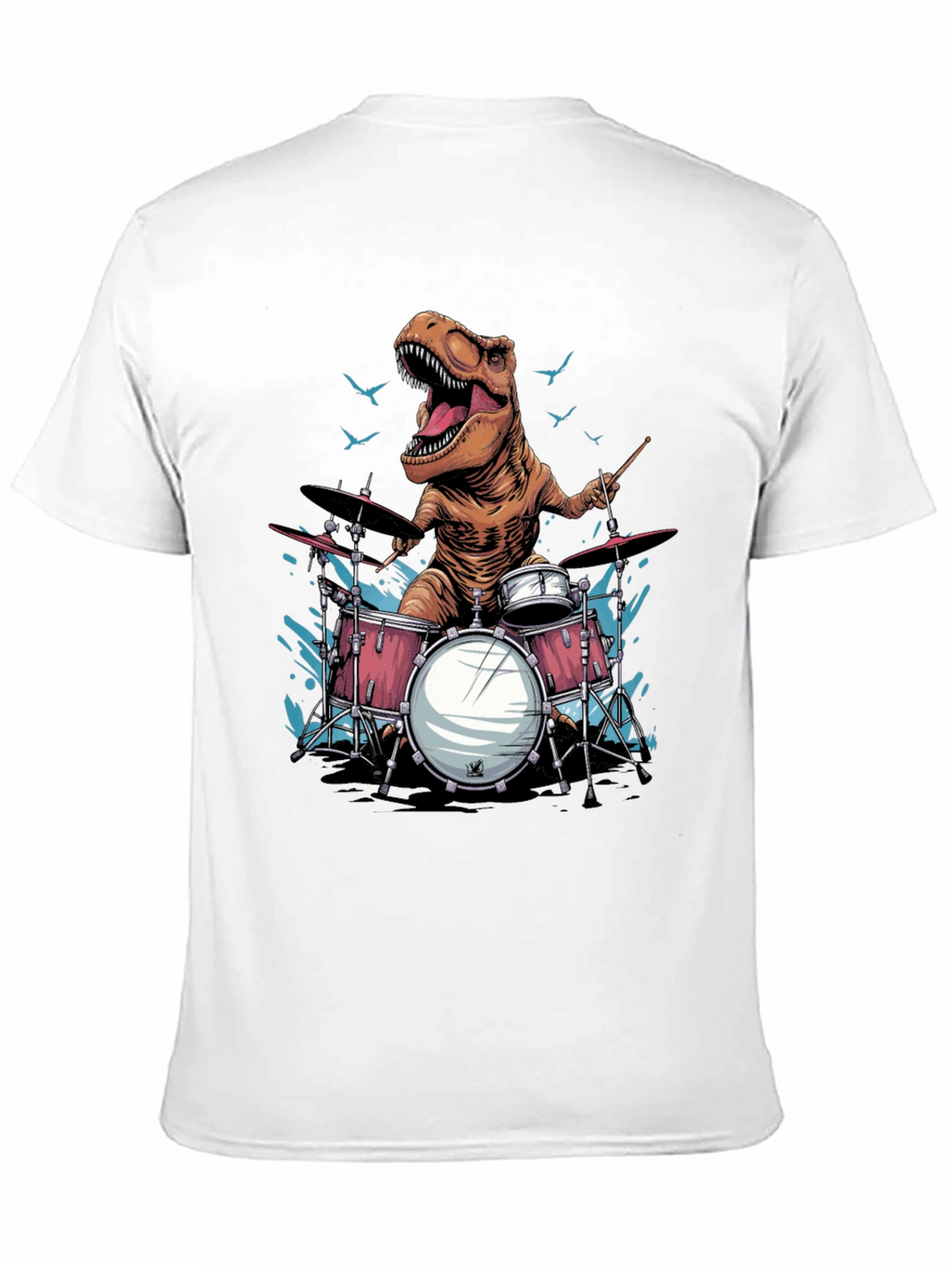 Dino Drummer T-Shirt - Rock and Roar!