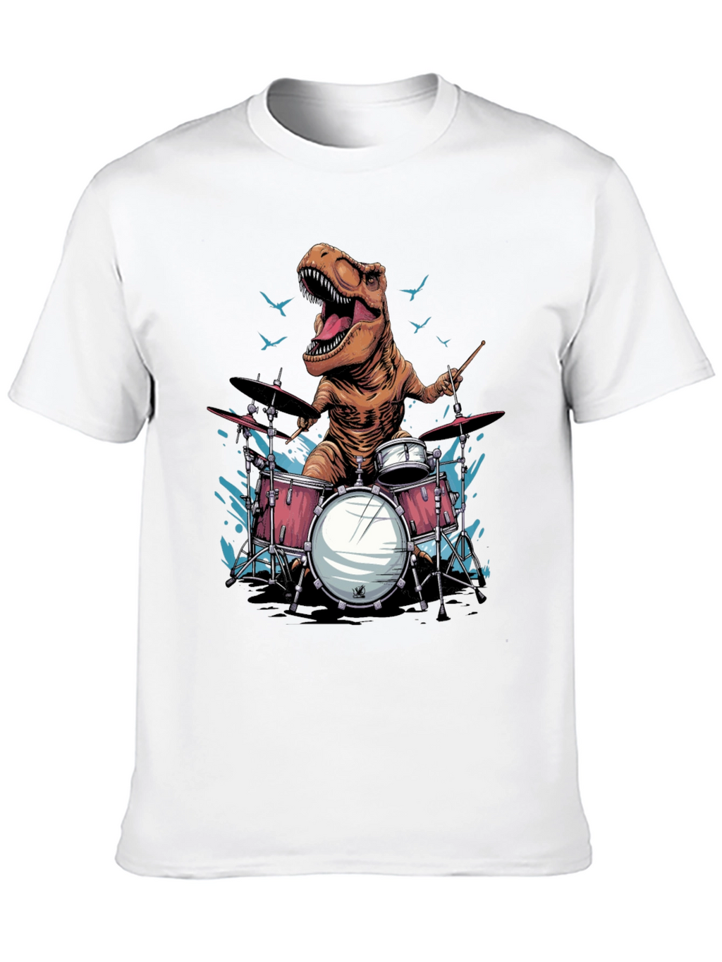 Dino Drummer T-Shirt - Rock and Roar!