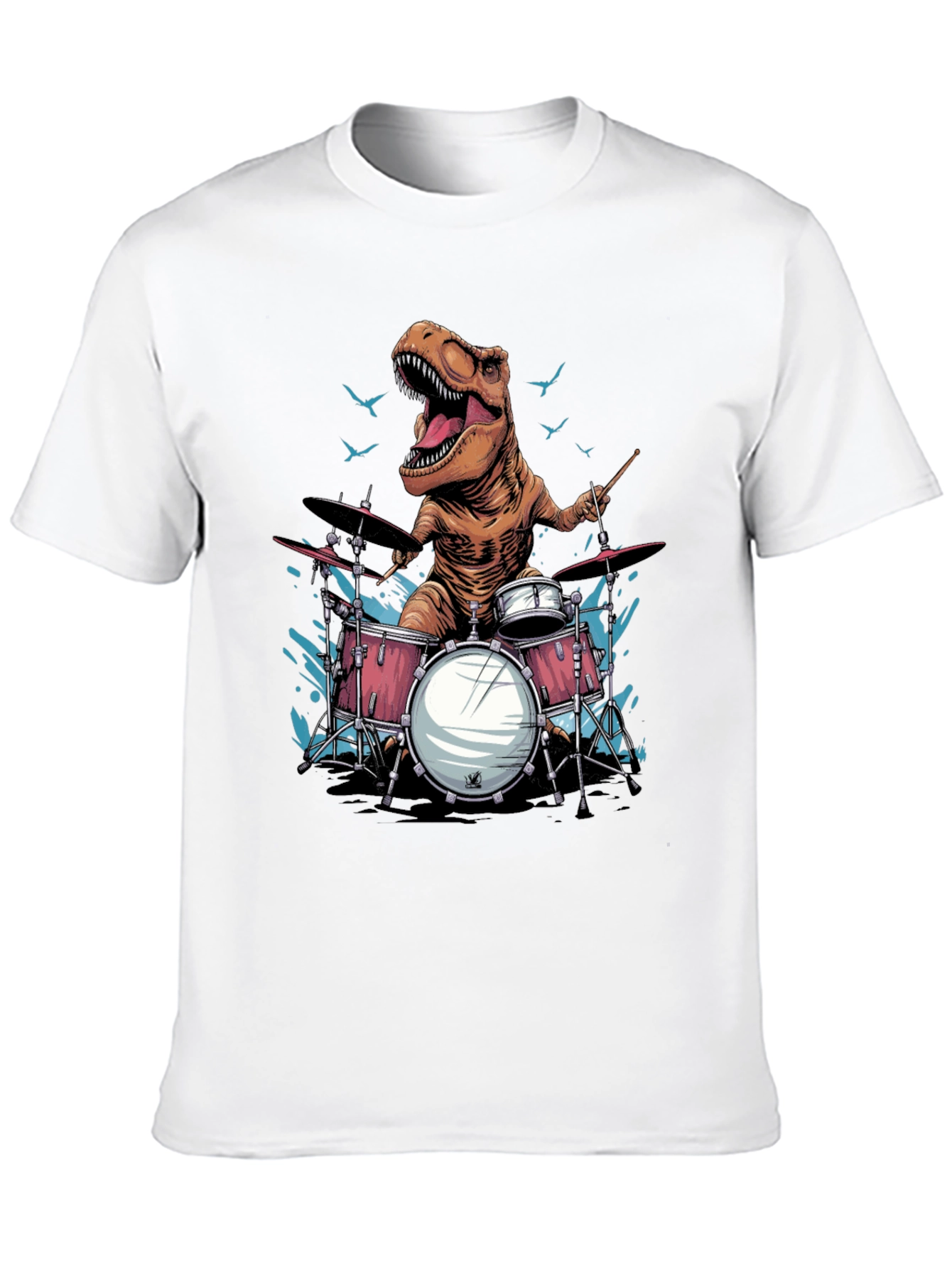 Dino Drummer T-Shirt - Rock and Roar!