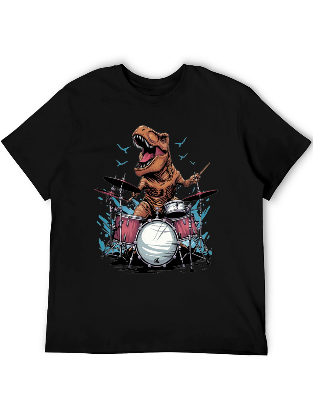 Dino Drummer T-Shirt - Rock and Roar!