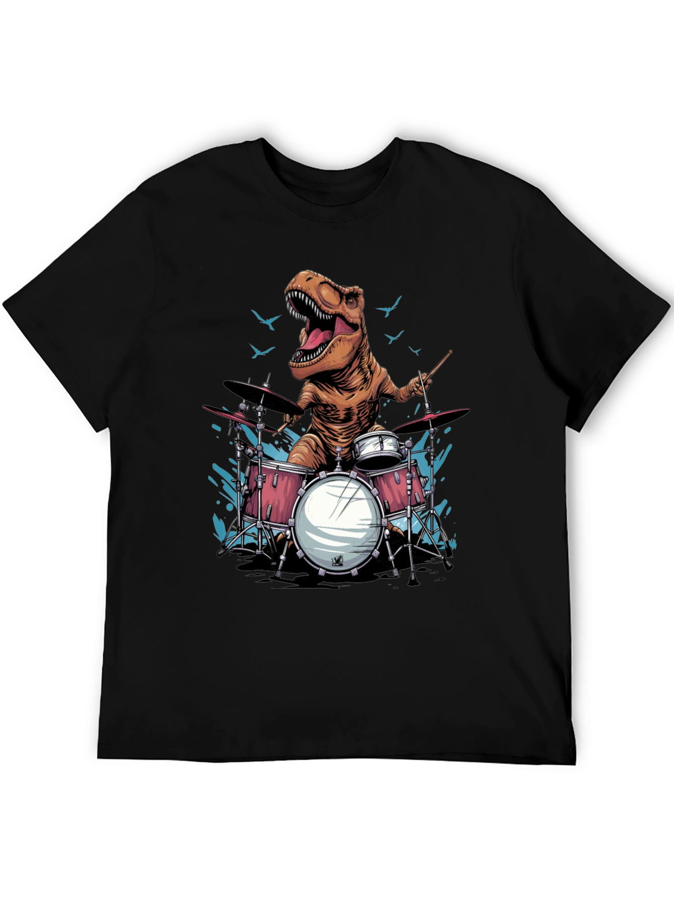 Dino Drummer T-Shirt - Rock and Roar!