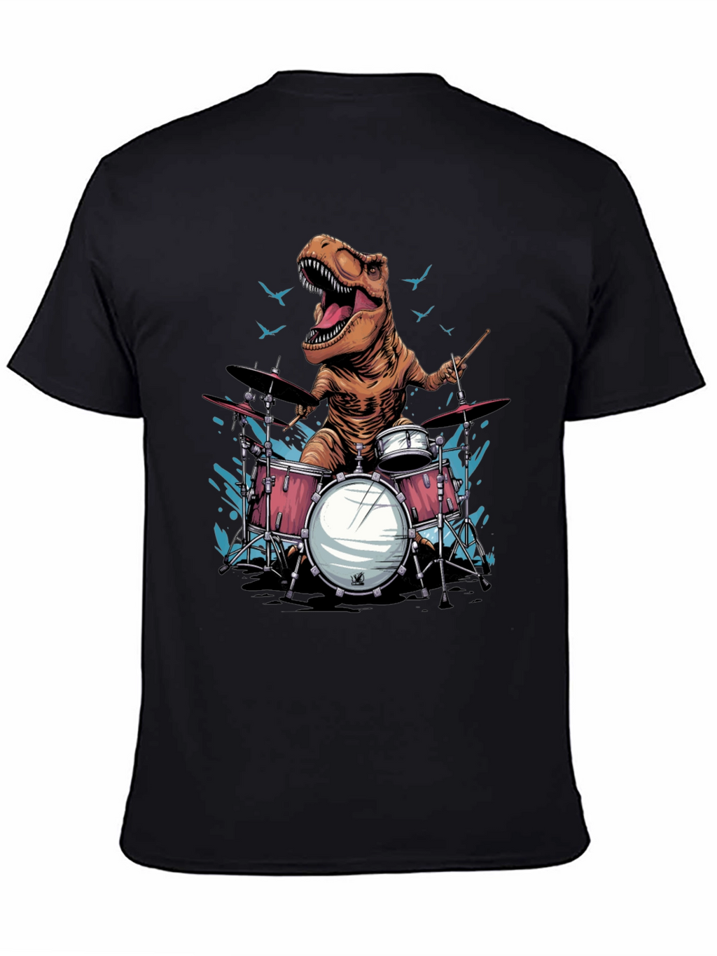 Dino Drummer T-Shirt - Rock and Roar!