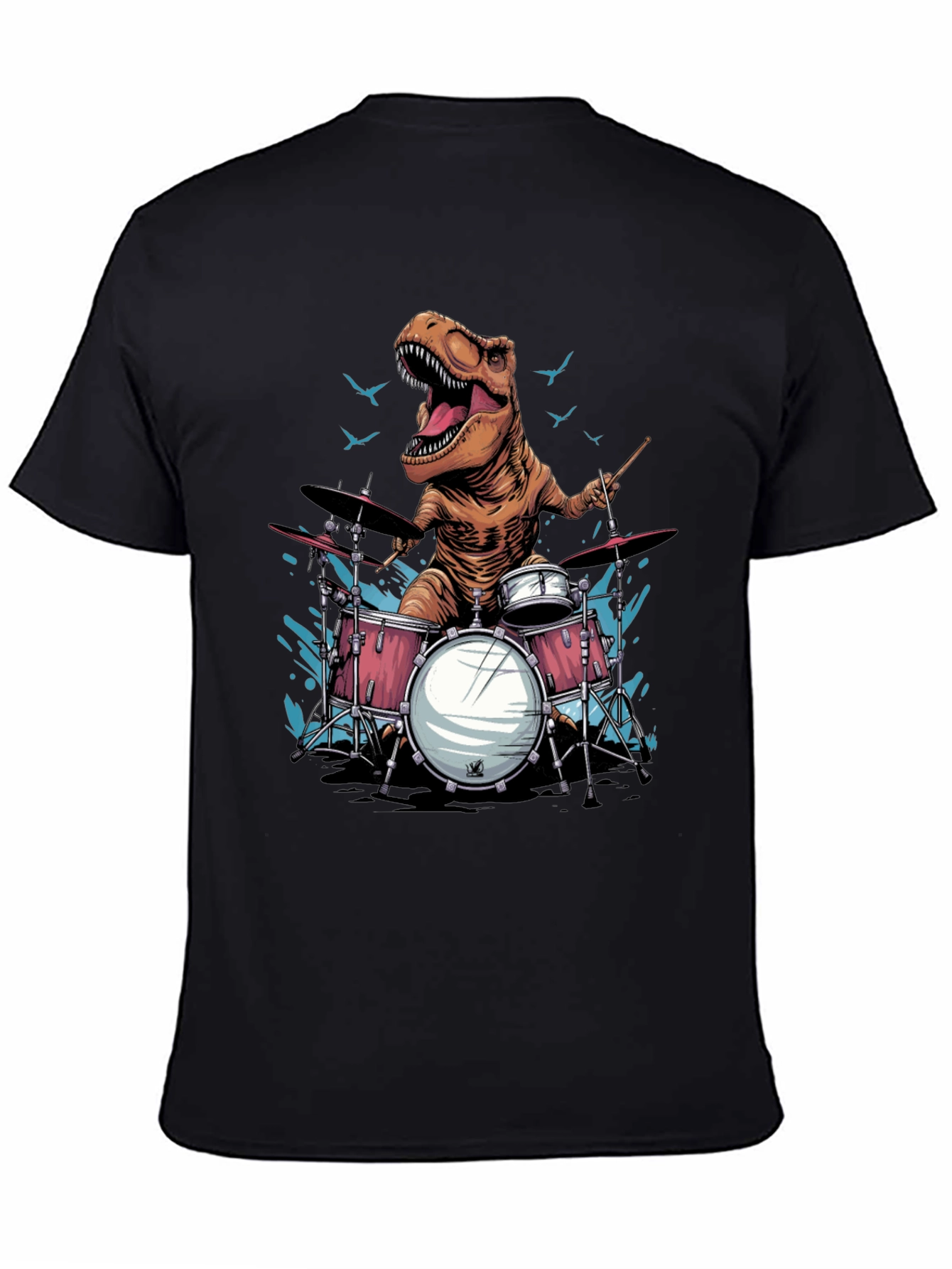 Dino Drummer T-Shirt - Rock and Roar!
