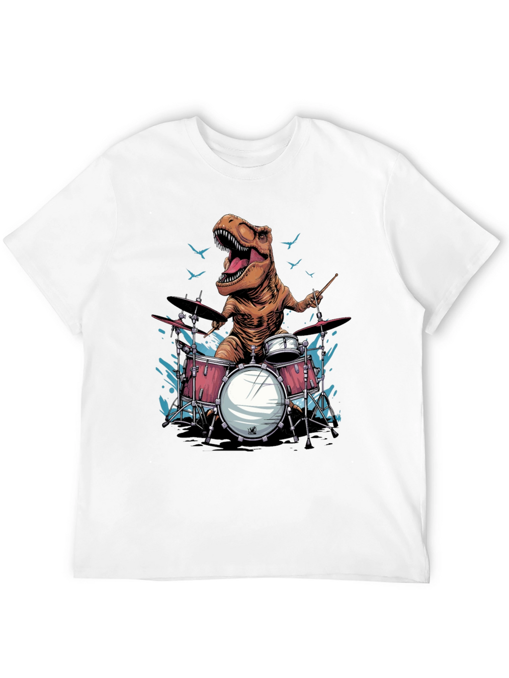 Dino Drummer T-Shirt - Rock and Roar!