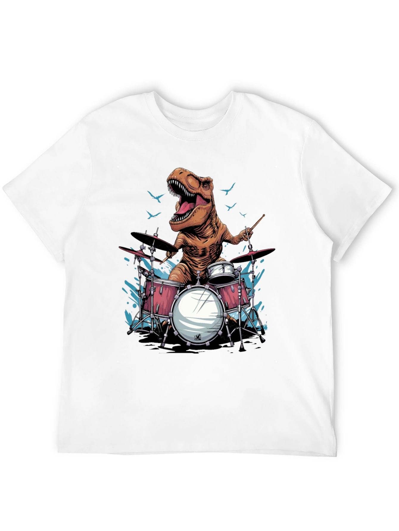 Dino Drummer T-Shirt - Rock and Roar!