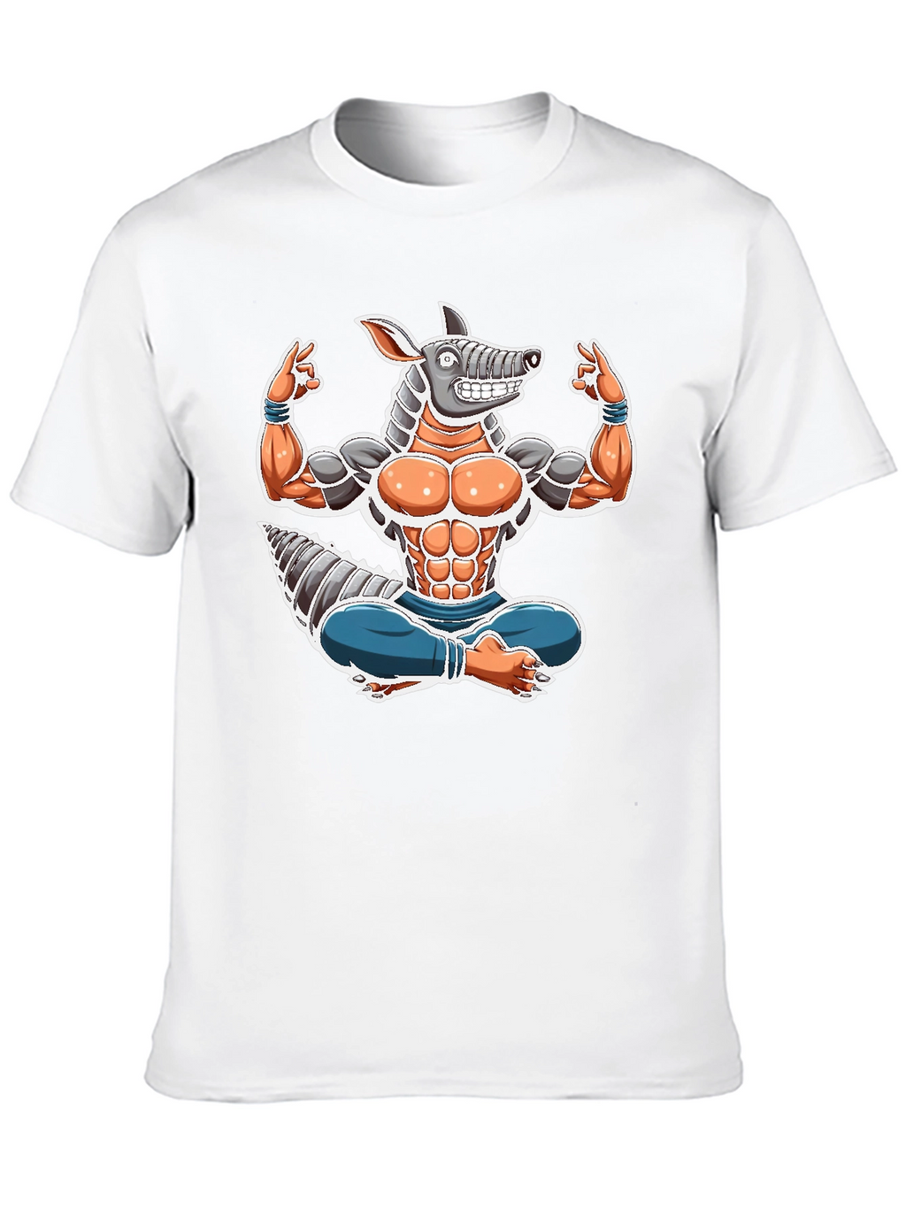 Armadillo Yoga Graphic Tee - Black Cotton T-Shirt