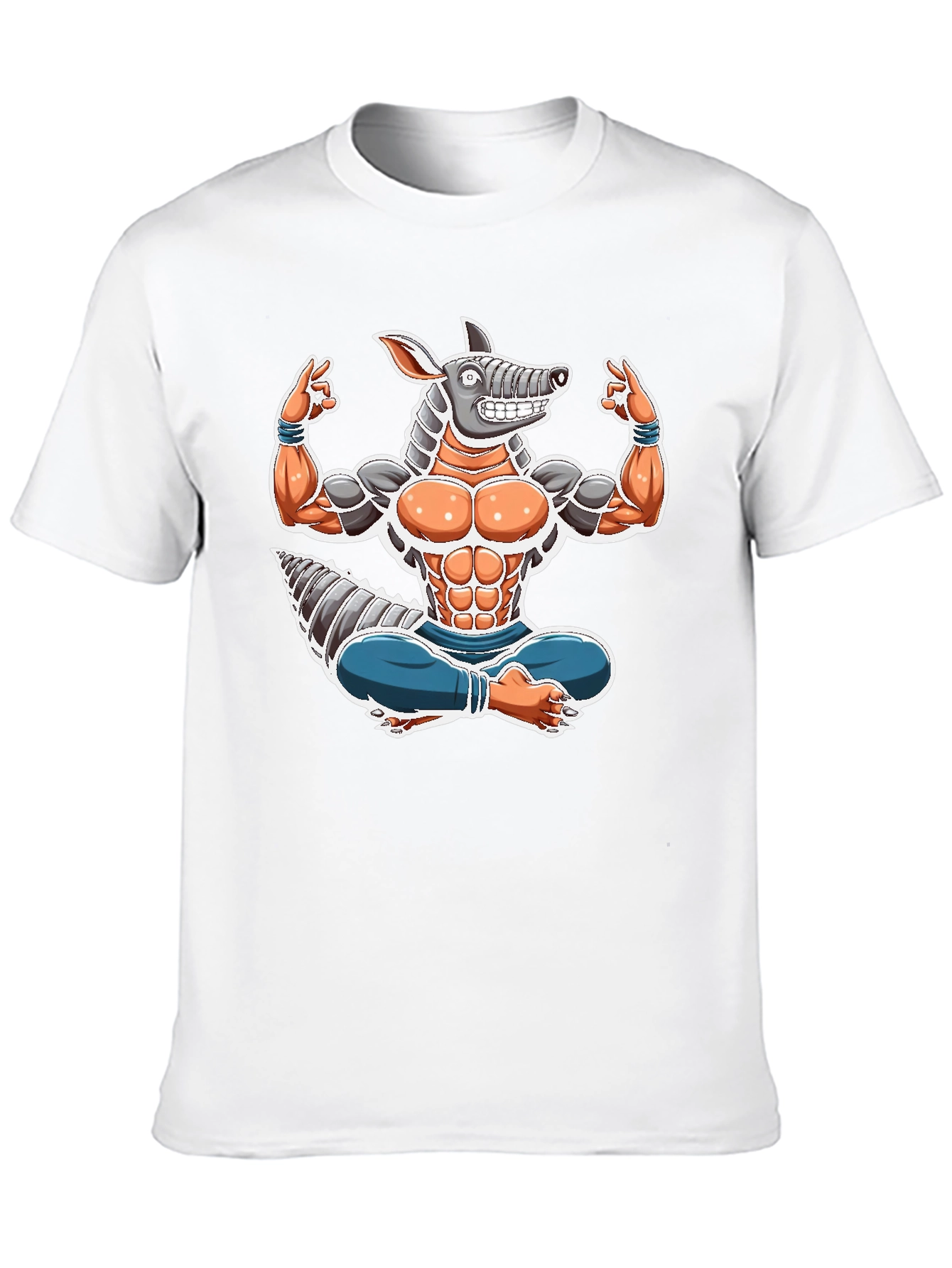 Armadillo Yoga Graphic Tee - Black Cotton T-Shirt