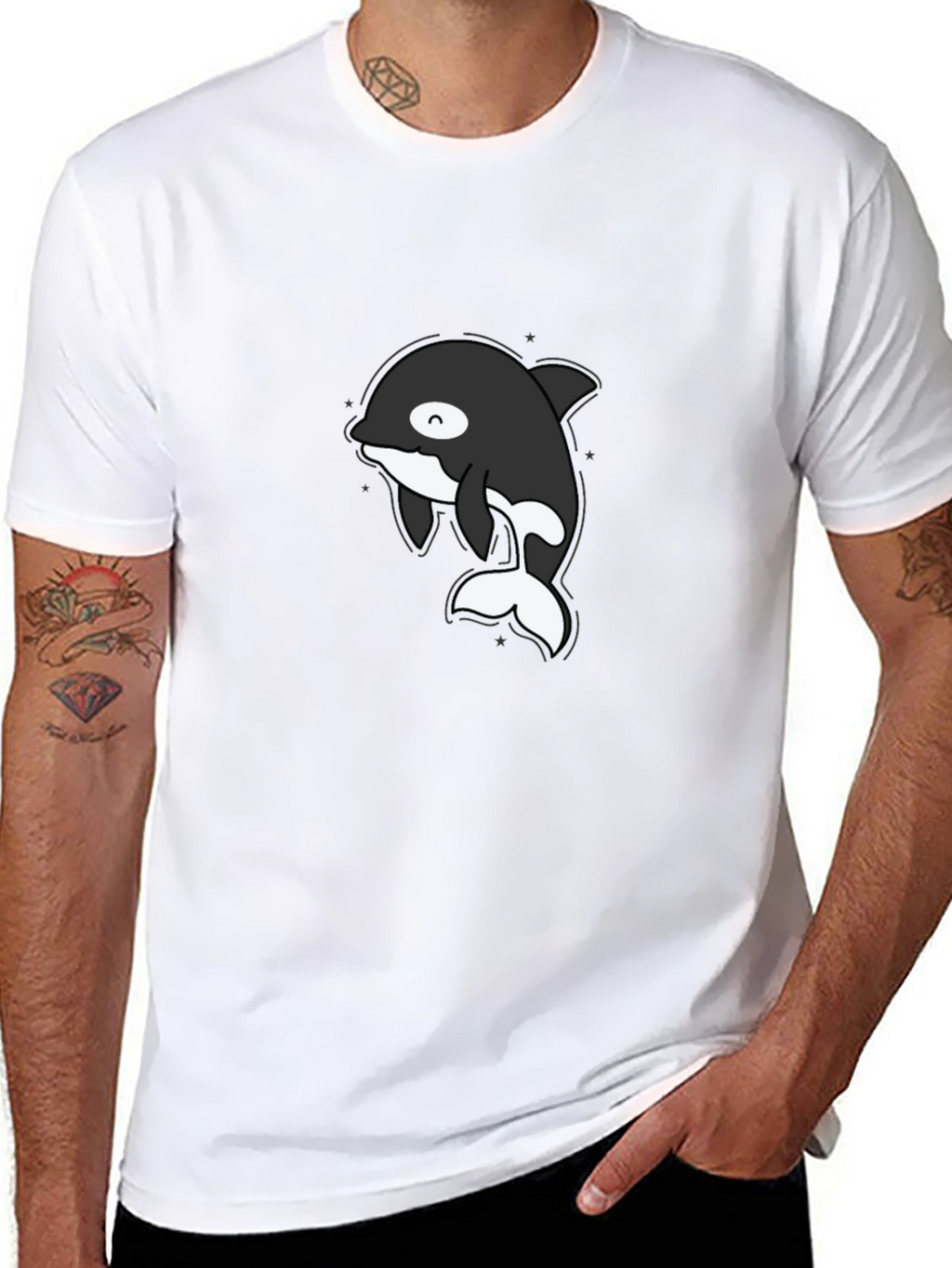 Cute Orca T-Shirt - Black Cotton Tee