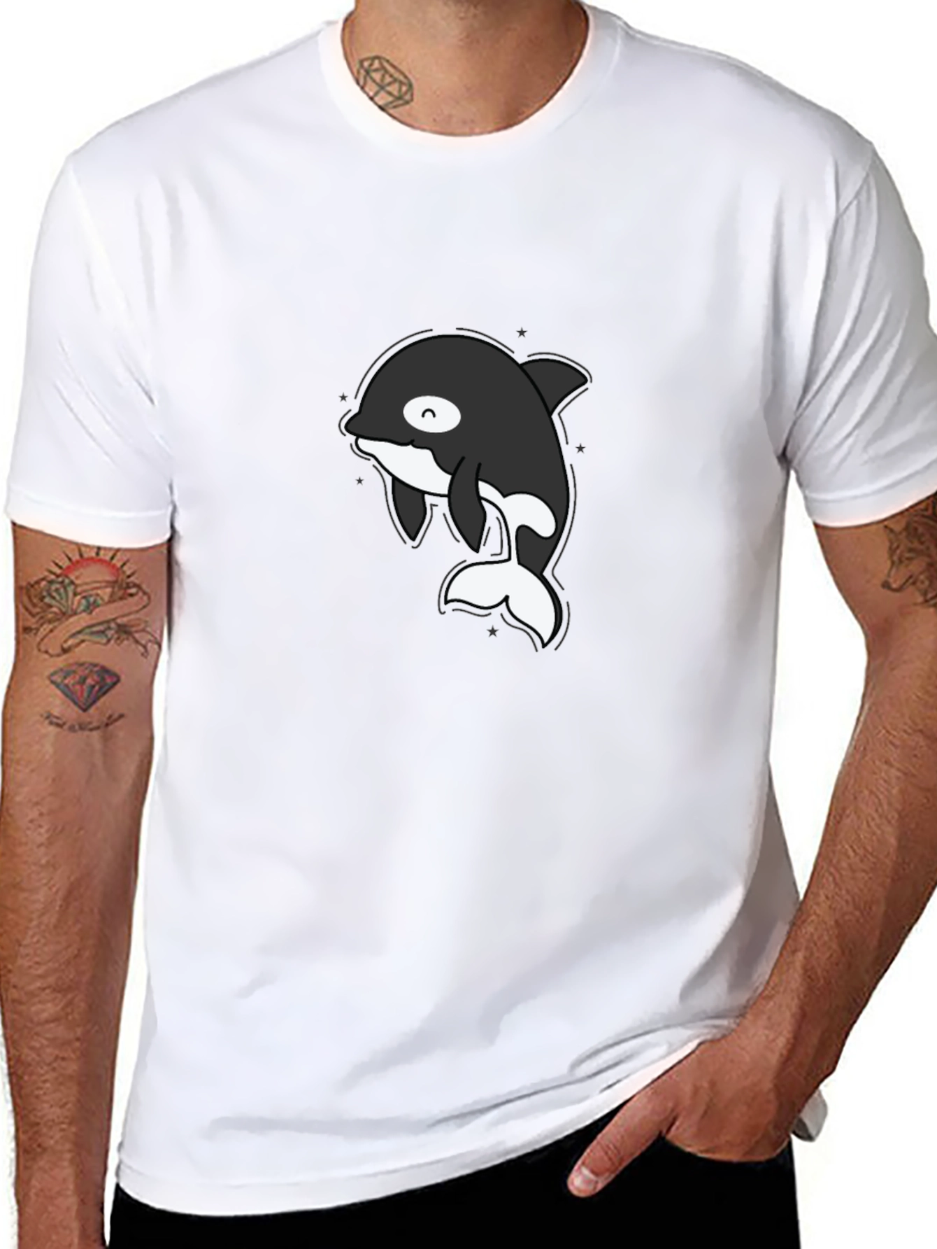 Cute Orca T-Shirt - Black Cotton Tee