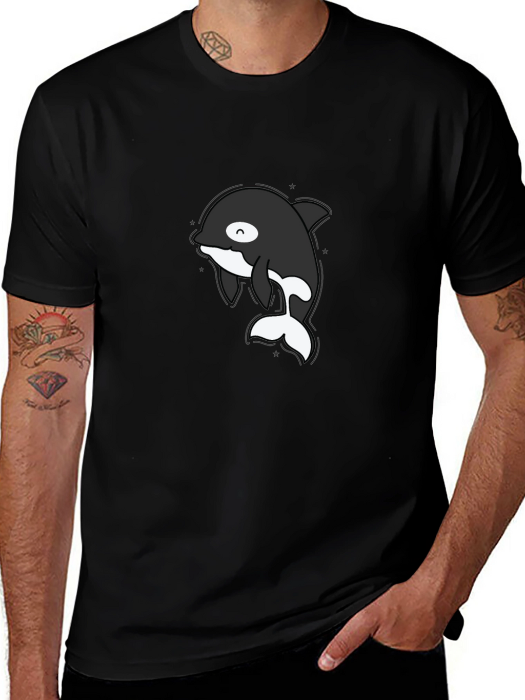 Cute Orca T-Shirt - Black Cotton Tee